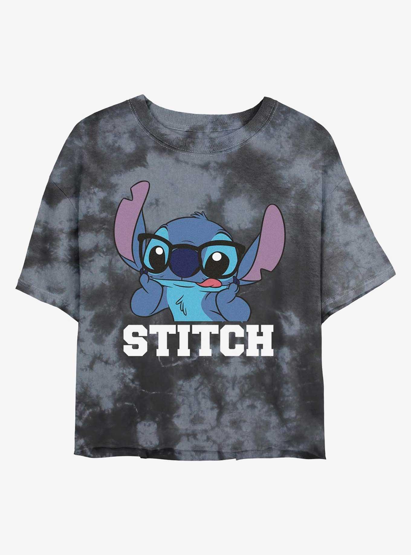 Disney Lilo & Stitch Smart Stitch Tie-Dye Girls Crop T-Shirt, BLKCHAR, hi-res