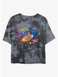 Disney Lilo & Stitch Rocket Space Adventure Tie-Dye Girls Crop T-Shirt, BLKCHAR, hi-res