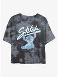 Disney Lilo & Stitch Wink Tie-Dye Girls Crop T-Shirt, BLKCHAR, hi-res