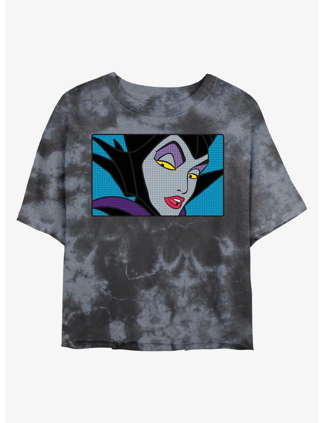 Disney Maleficent Evil Eyes Tie-Dye Girls Crop T-Shirt, BLKCHAR, hi-res