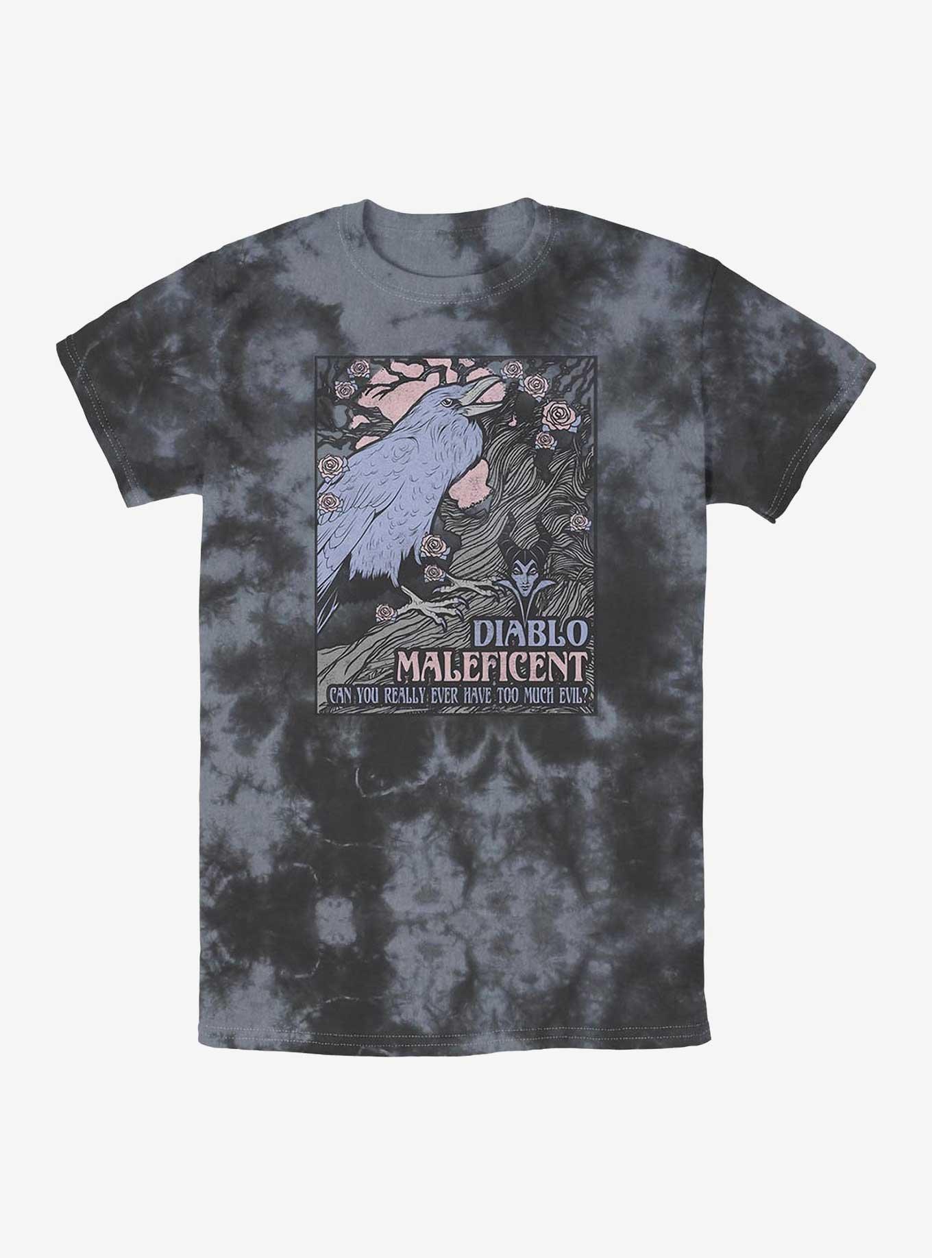 Disney Sleeping Beauty Maleficent Too Much Evil Tie-Dye T-Shirt, BLKCHAR, hi-res