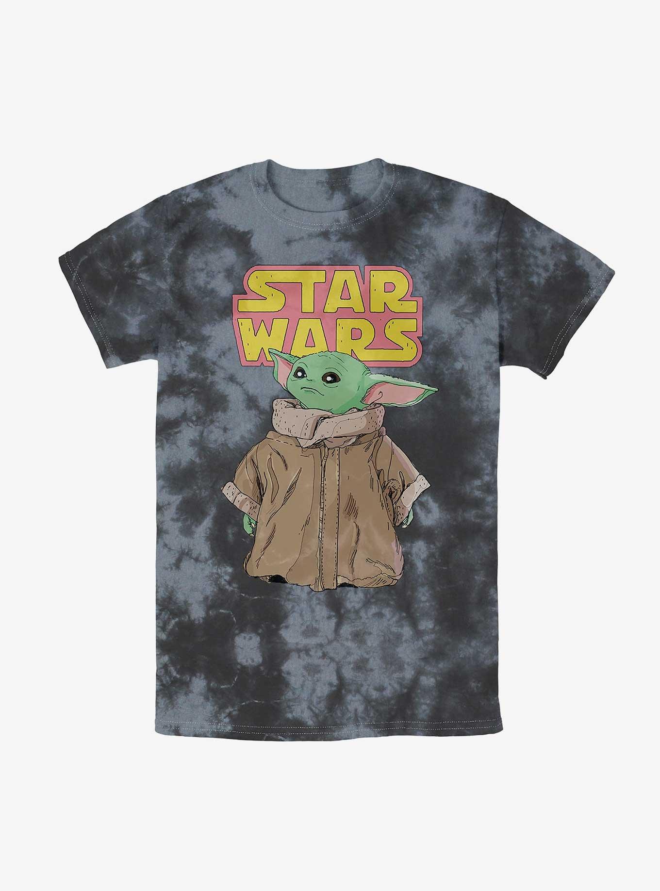 Star Wars The Mandalorian Logo Child Gaze Tie-Dye T-Shirt, BLKCHAR, hi-res