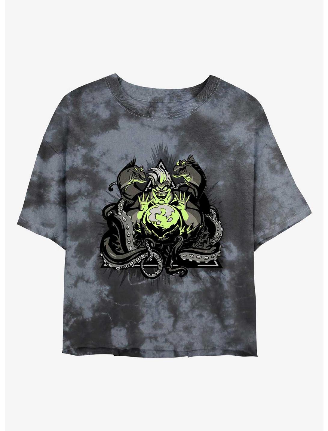Disney Villains Ursula The Sea Witch Tie-Dye Girls Crop T-Shirt, BLKCHAR, hi-res