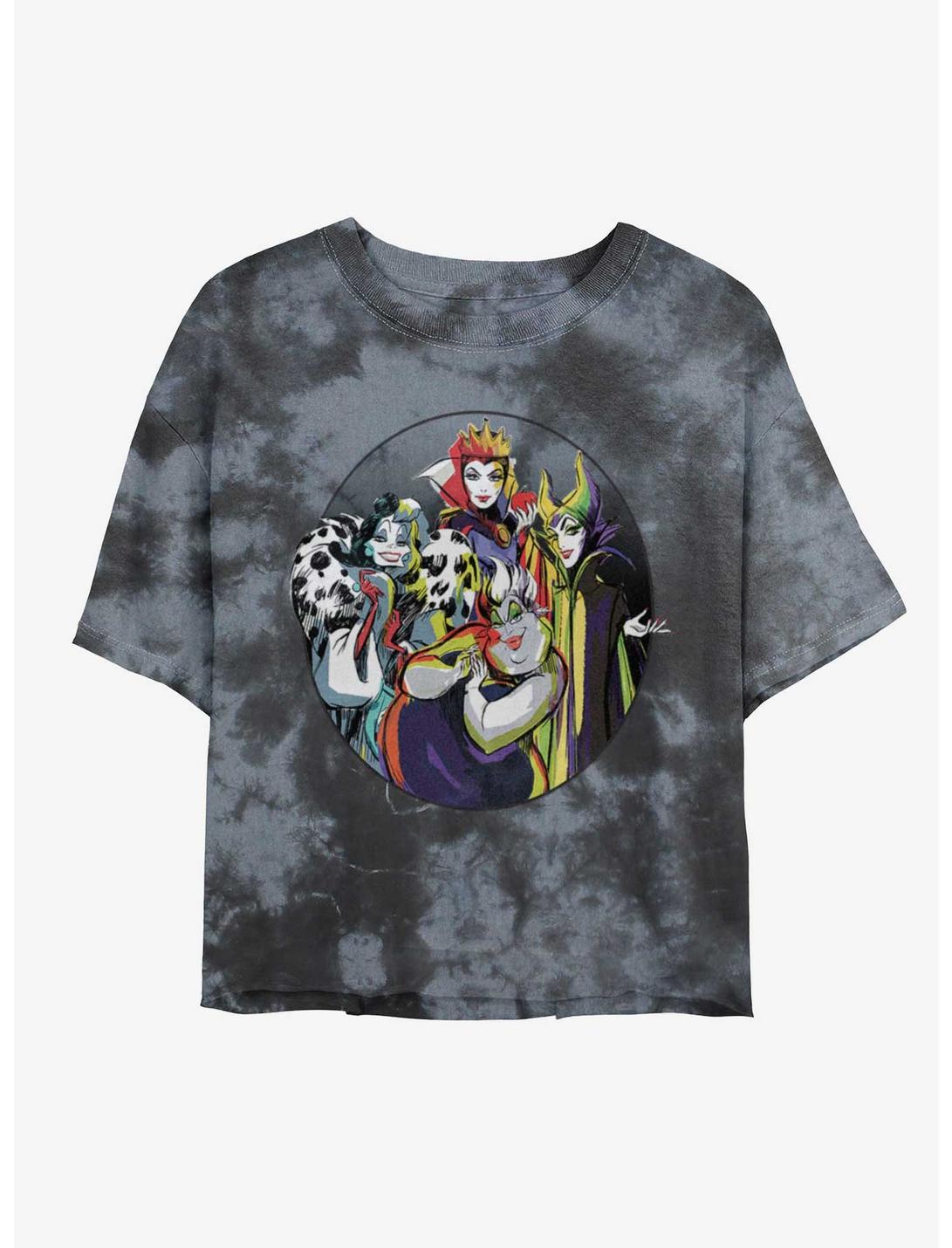 Disney Villains The Bad Girls Tie-Dye Girls Crop T-Shirt, BLKCHAR, hi-res