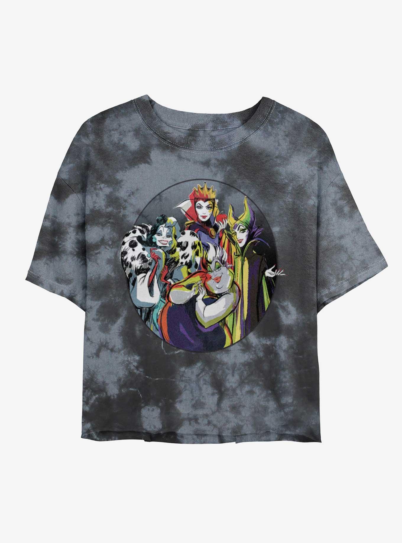 Disney Villains The Bad Girls Tie-Dye Girls Crop T-Shirt, , hi-res