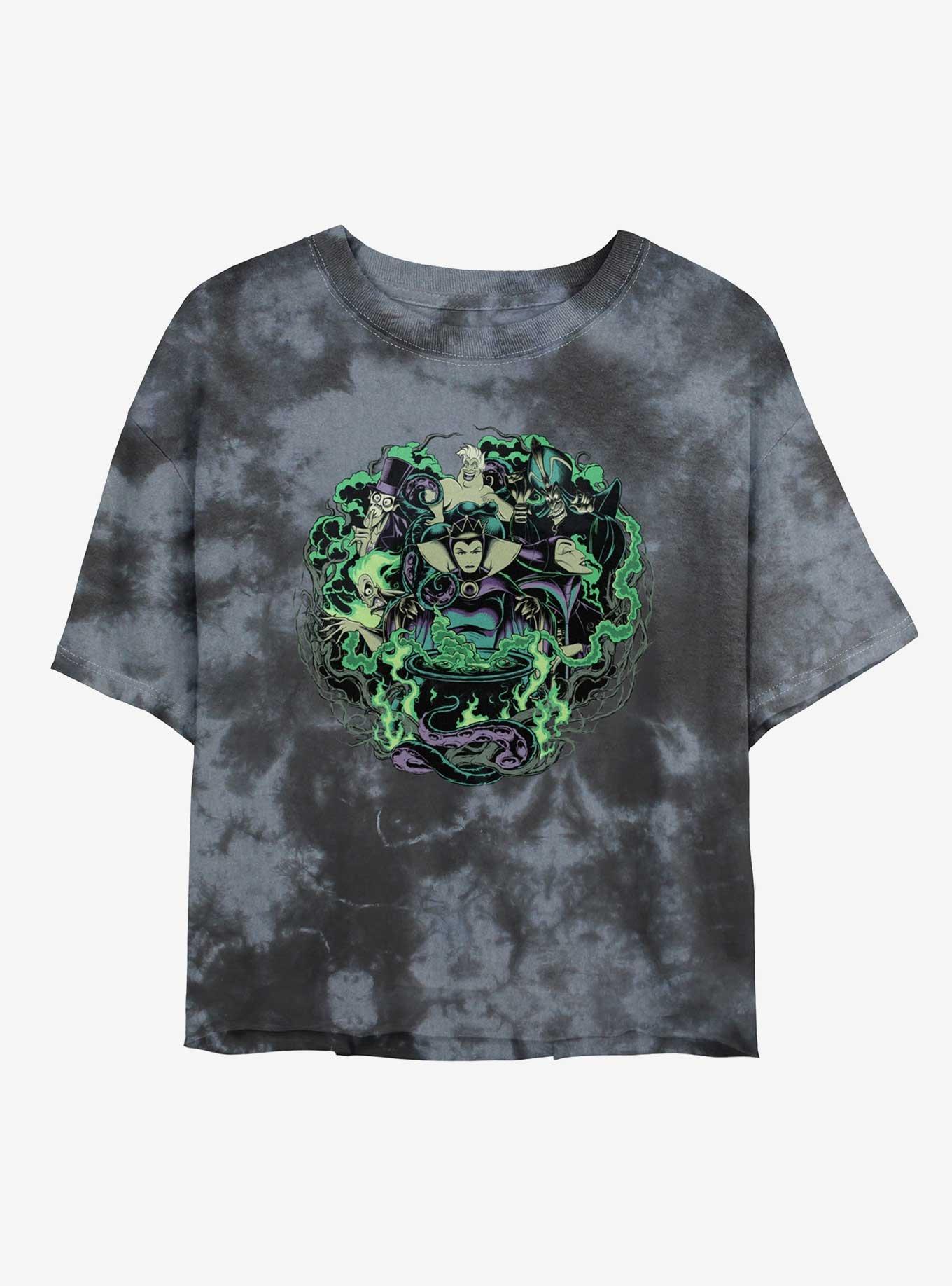 Disney Villains Epitome of Evil Tie-Dye Girls Crop T-Shirt, BLKCHAR, hi-res