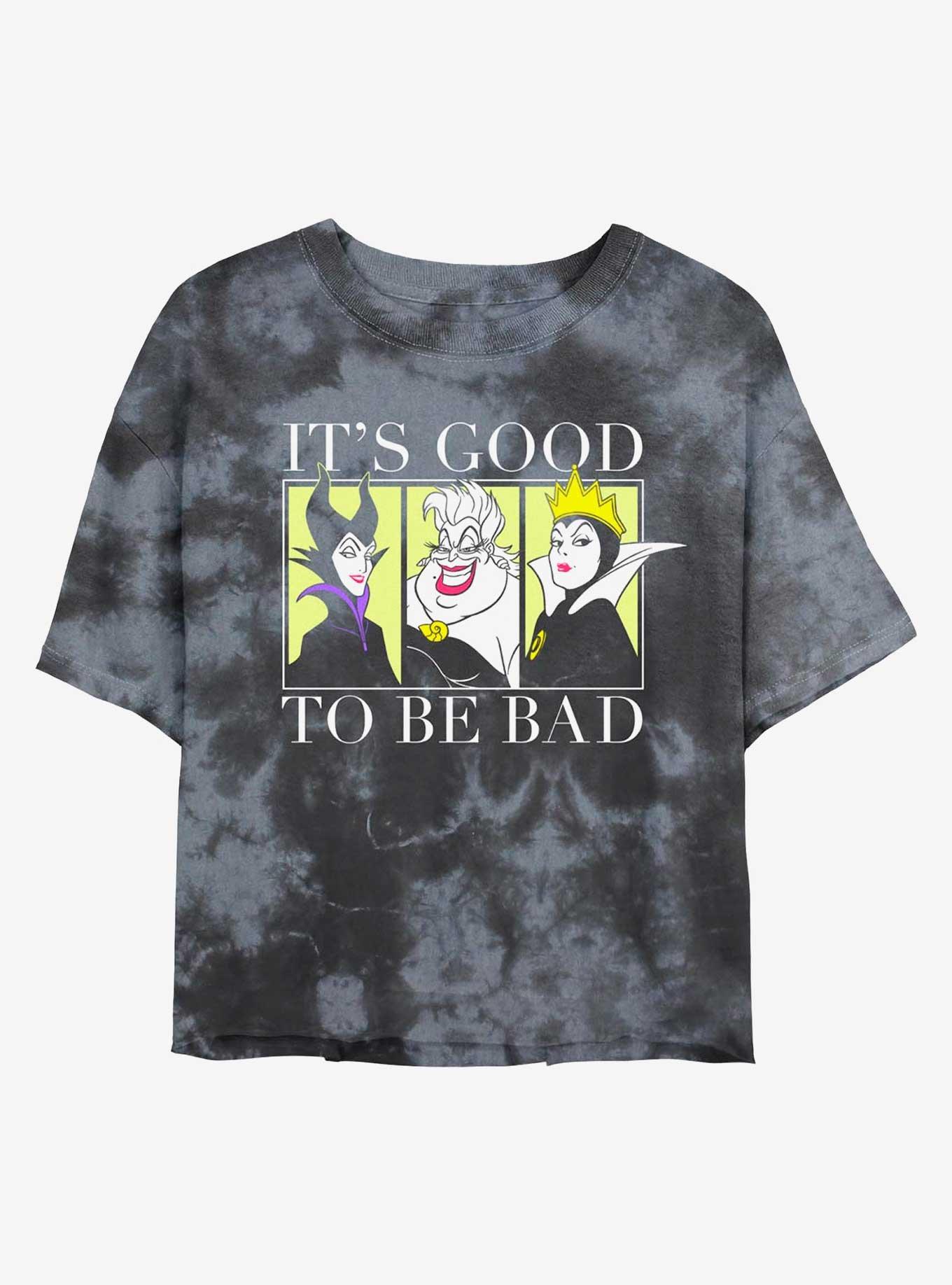 Disney Villains Good To Be Bad Tie-Dye Girls Crop T-Shirt, , hi-res