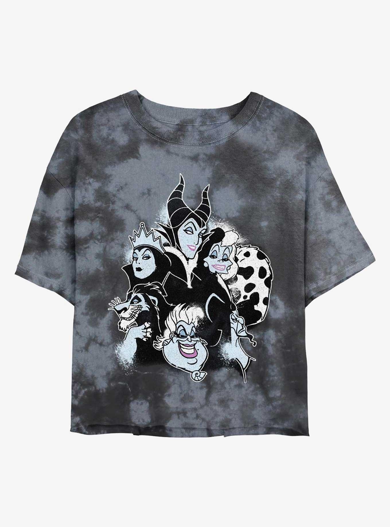 Disney Villains Villain Heads Tie-Dye Girls Crop T-Shirt, BLKCHAR, hi-res