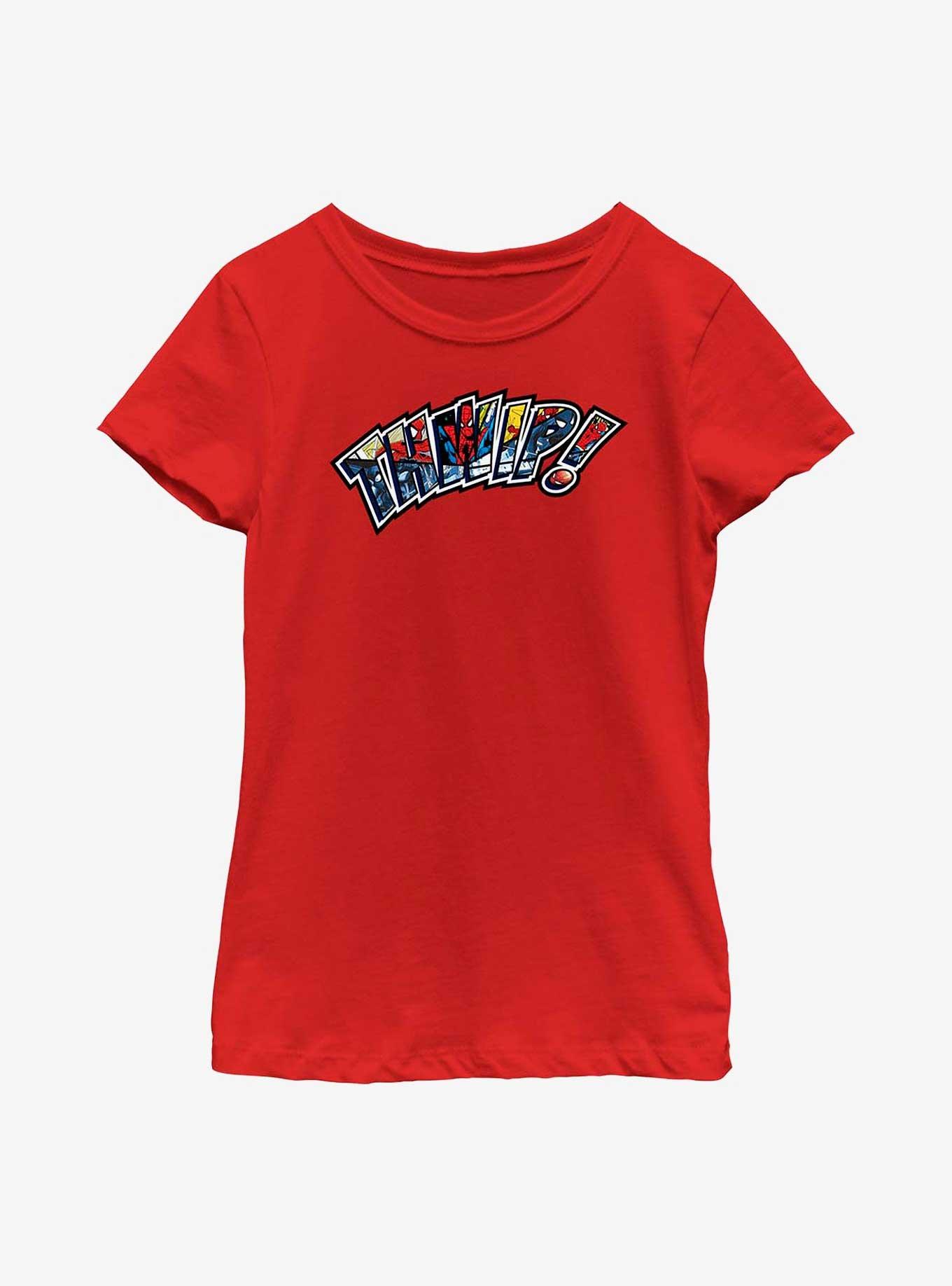 Marvel Spider-Man Thwip! Comic Font Youth Girls T-Shirt, , hi-res