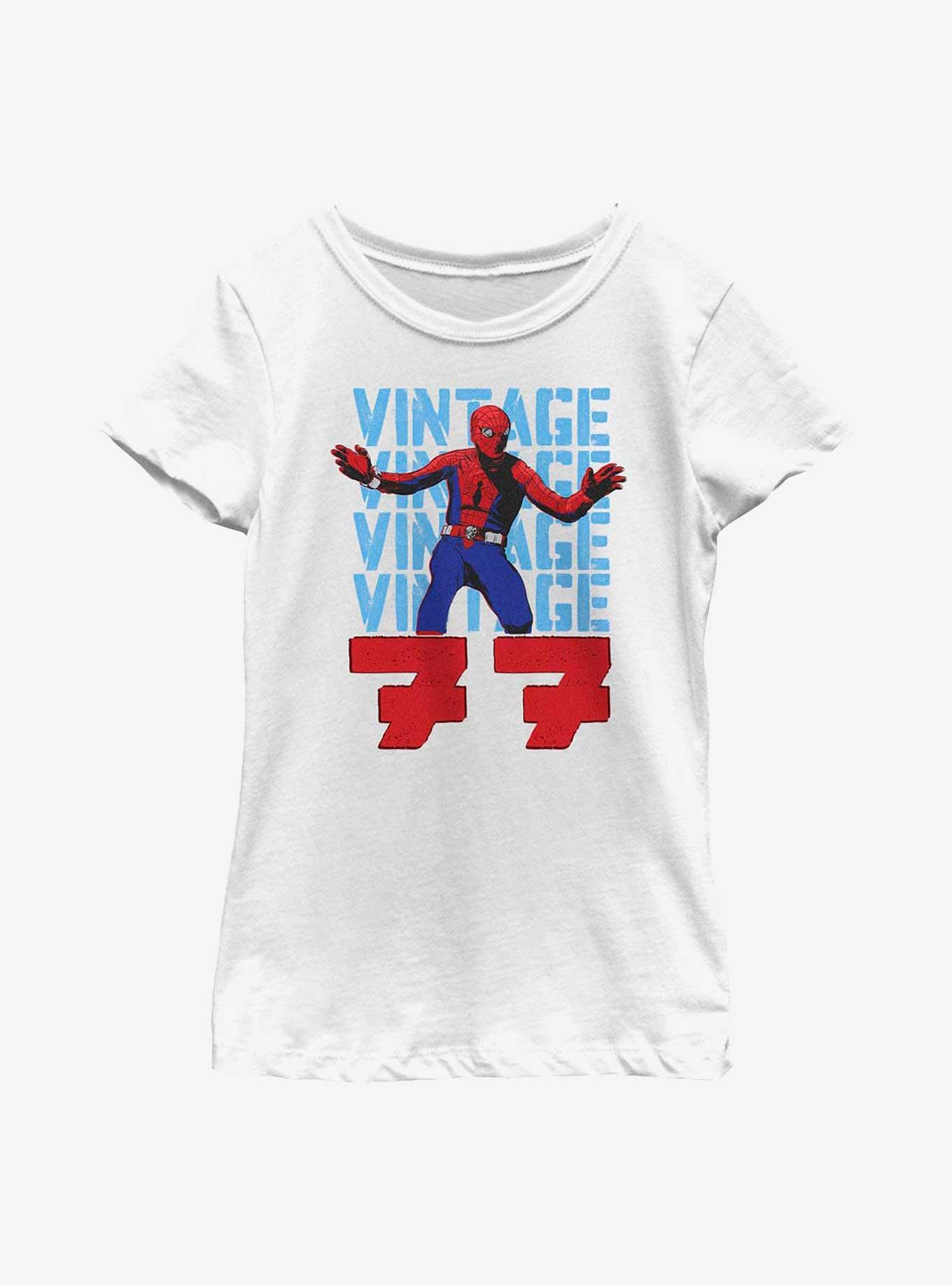 Marvel Spider-Man Vintage 77 Youth Girls T-Shirt, WHITE, hi-res