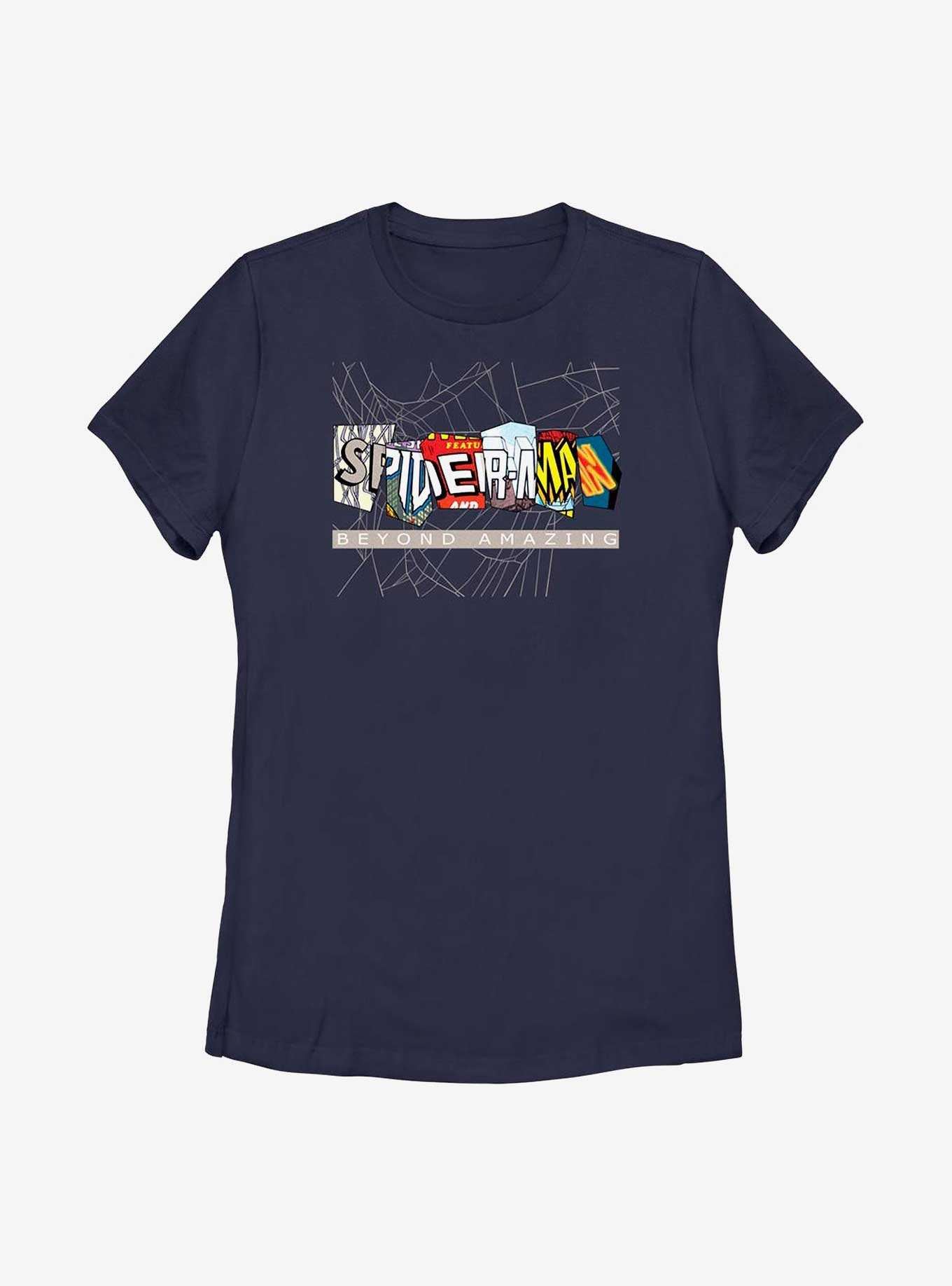 Marvel Spider-Man Beyond Amazing Comic Clippings Logo Womens T-Shirt, , hi-res