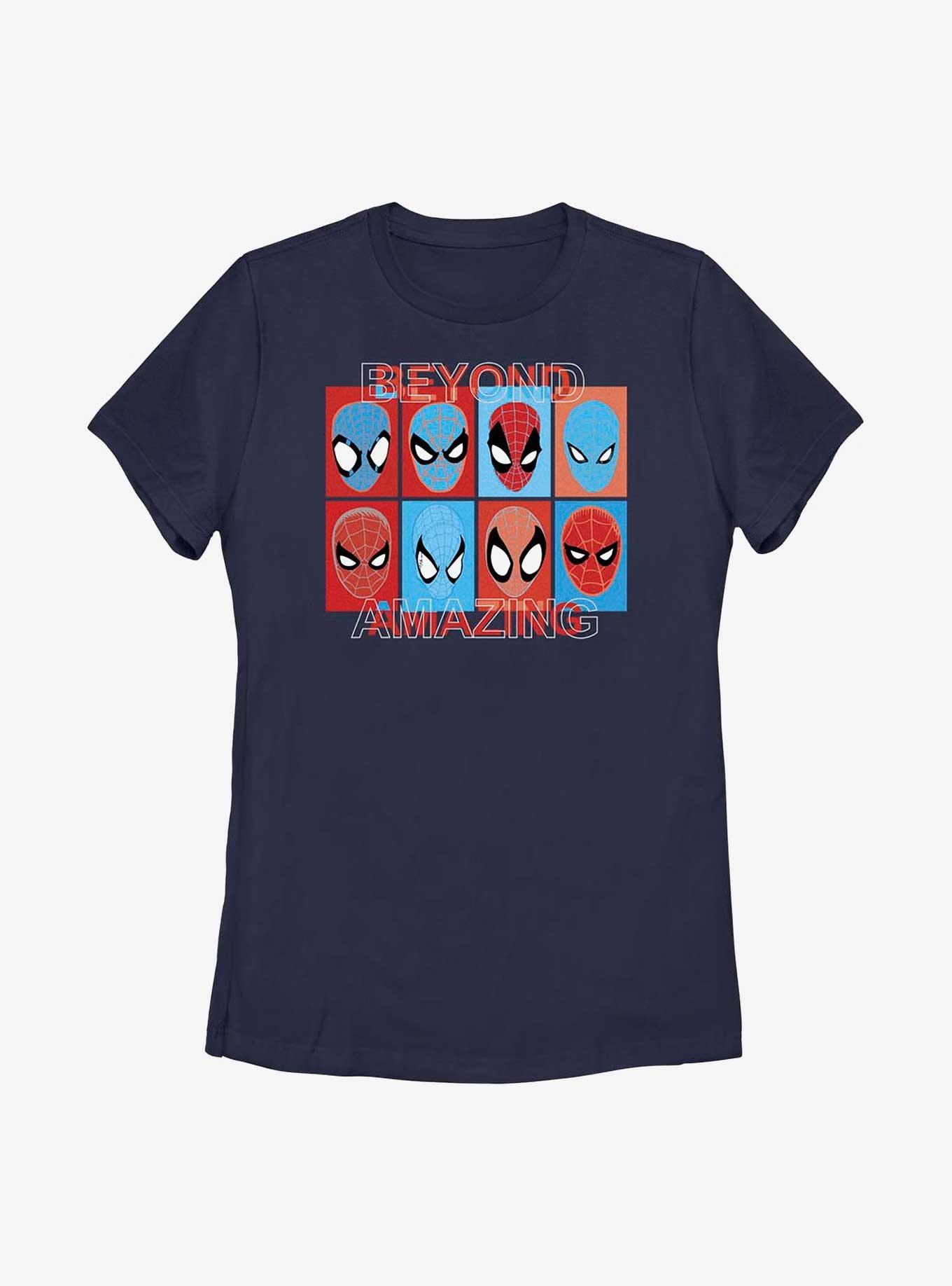 Marvel Spider-Man Beyond Amazing Squares Womens T-Shirt, NAVY, hi-res