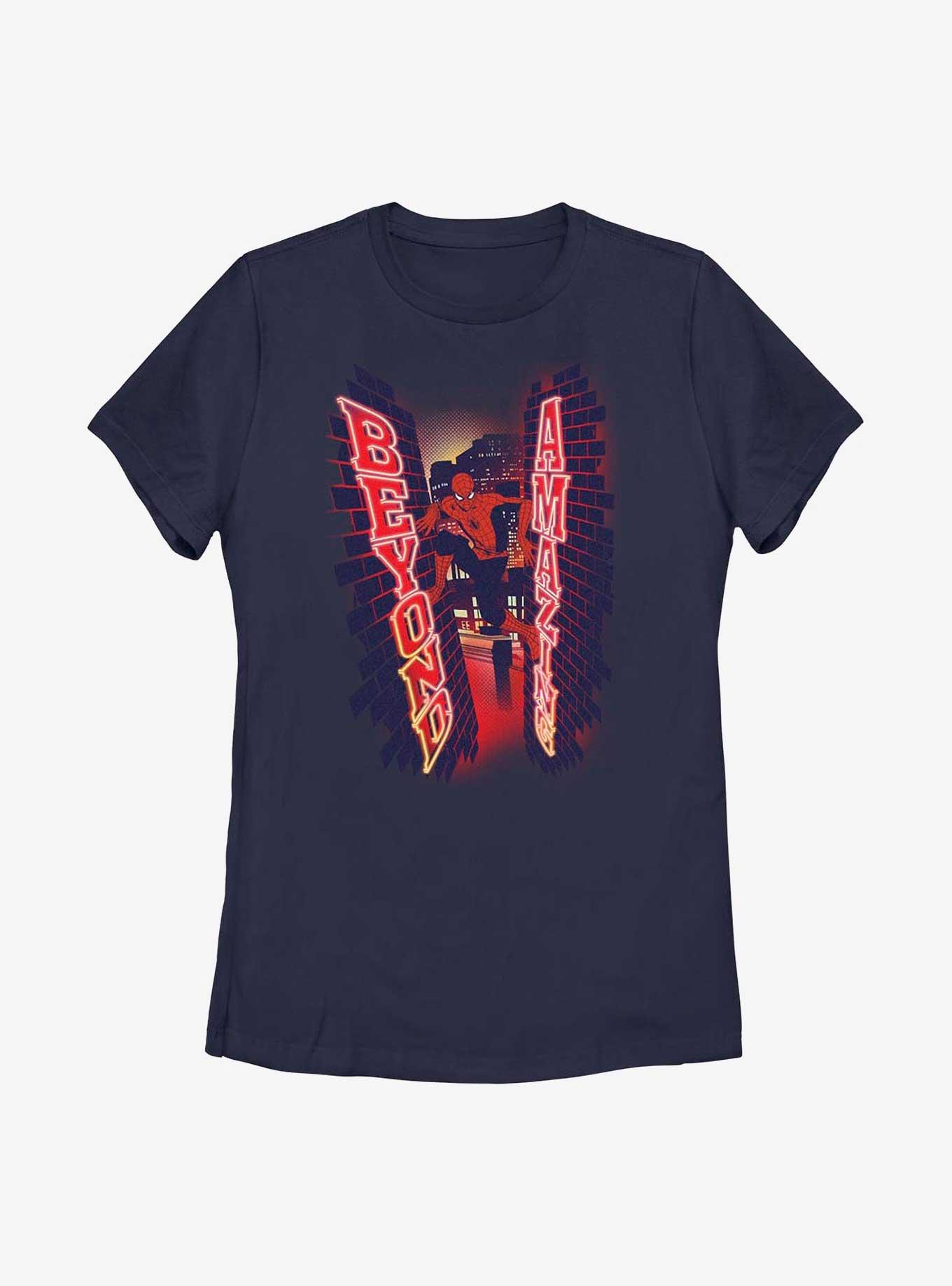 Marvel Spider-Man Beyond Amazing Wall Climb Womens T-Shirt, NAVY, hi-res