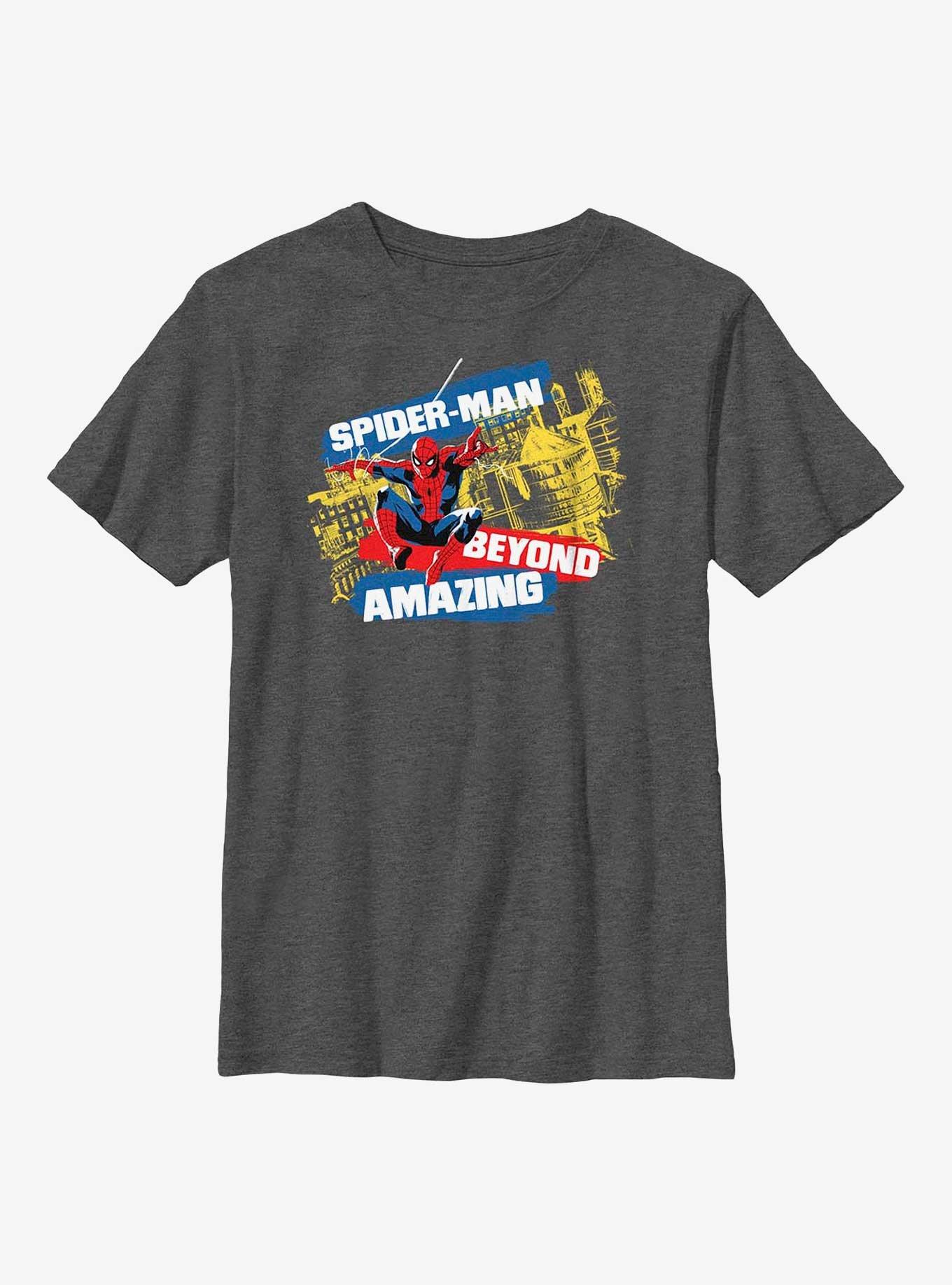 Marvel Spider-Man Beyond Amazing City Swing Youth T-Shirt, CHAR HTR, hi-res