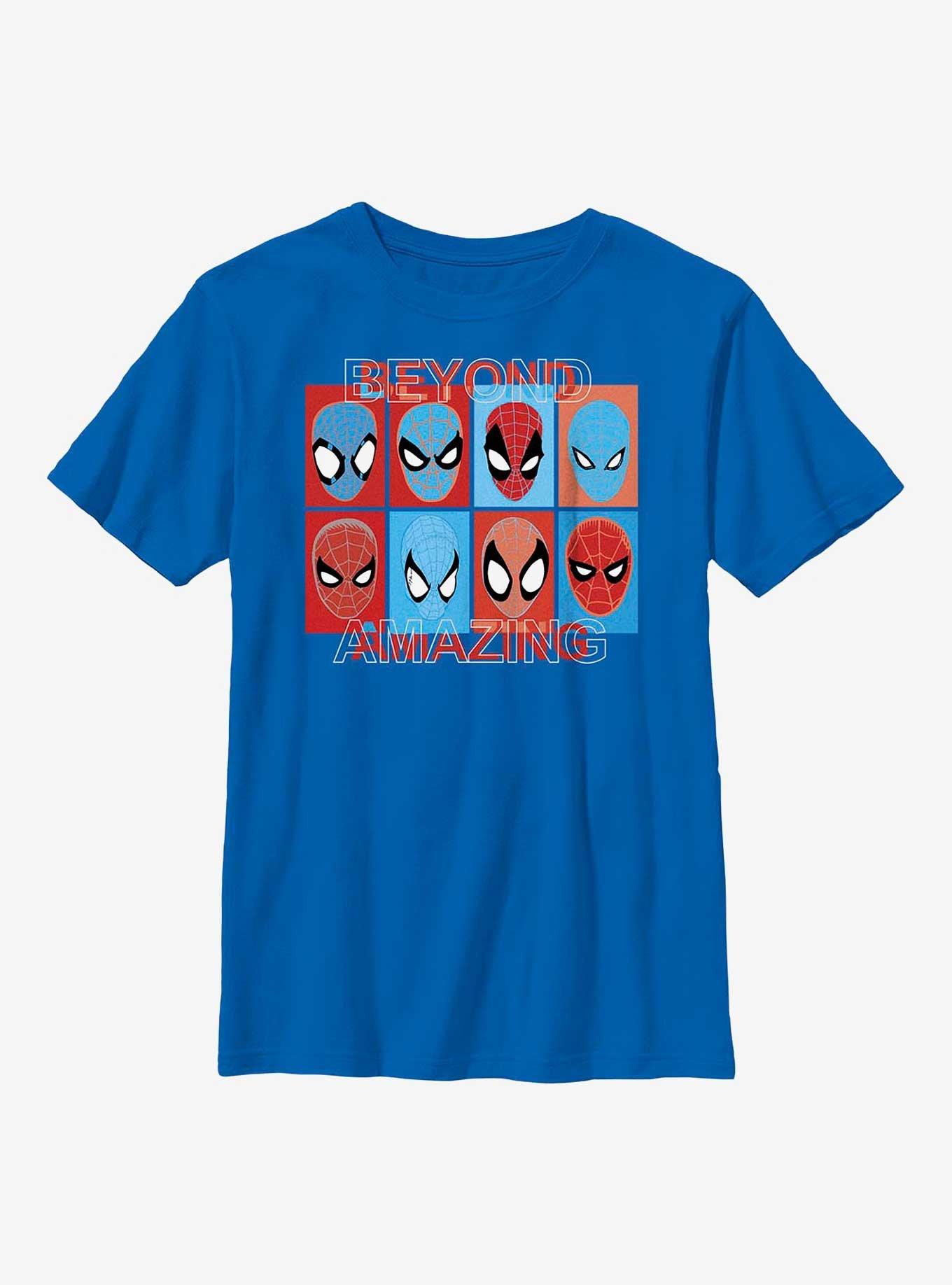 Marvel Spider-Man Beyond Amazing Squares Youth T-Shirt, ROYAL, hi-res