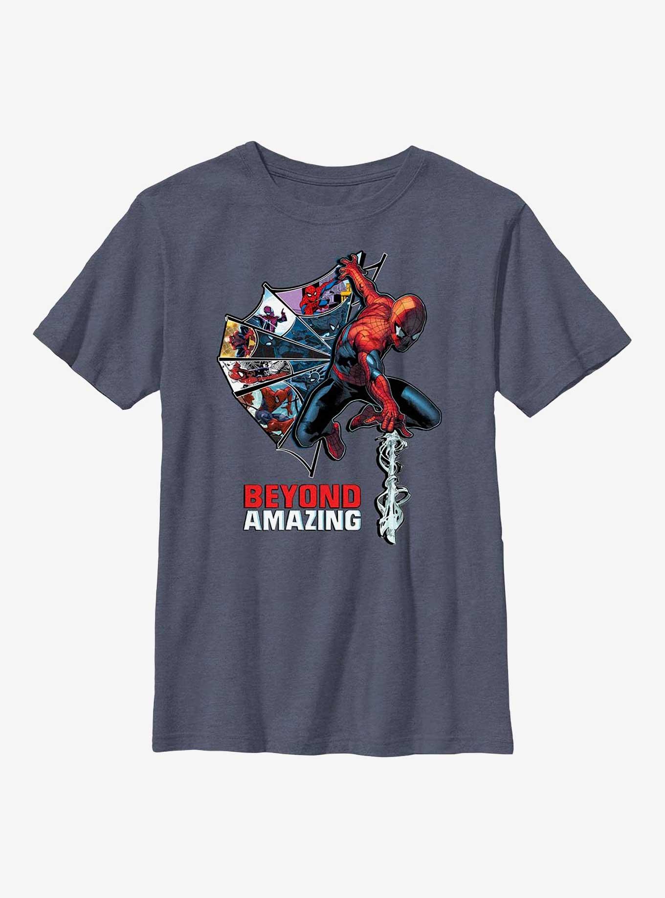 Marvel Spider-Man Beyond Amazingg Web Comic Youth T-Shirt, NAVY HTR, hi-res