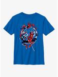 Marvel Spider-Man Circle Evolution Youth T-Shirt, ROYAL, hi-res