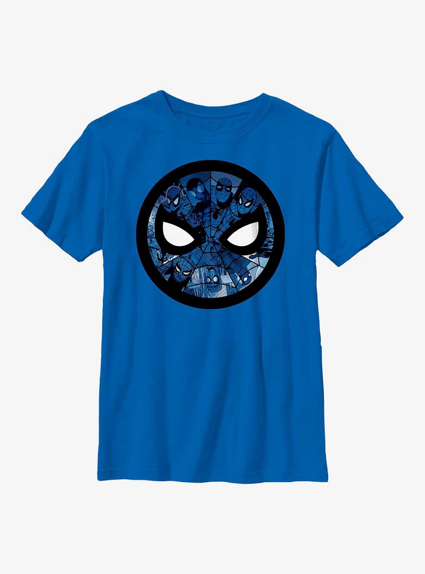 Marvel Spider-Man Mask Of Faces Youth T-Shirt, ROYAL, hi-res