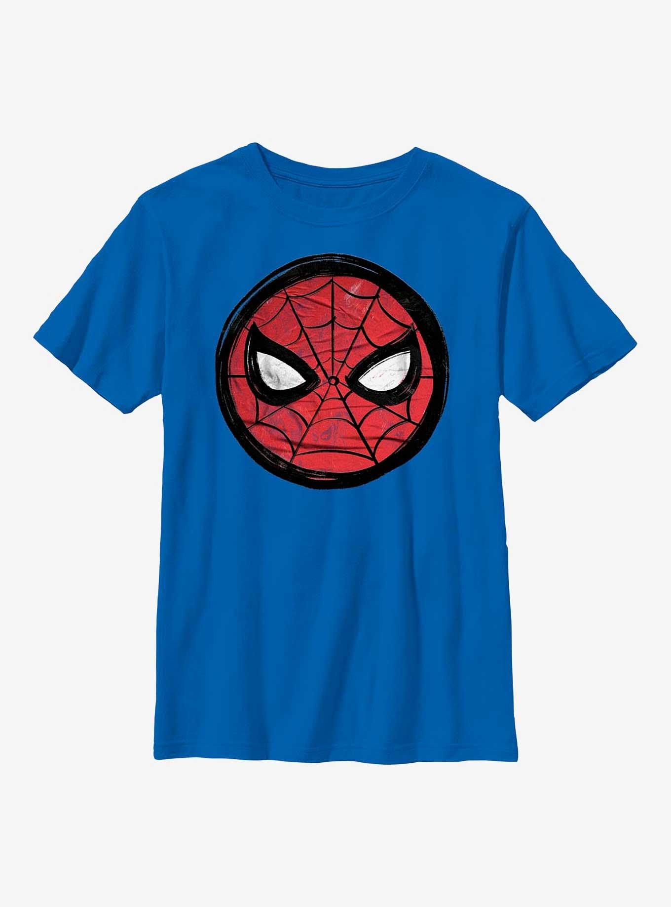 Marvel Spider-Man Sketched Mask Icon Youth T-Shirt, , hi-res