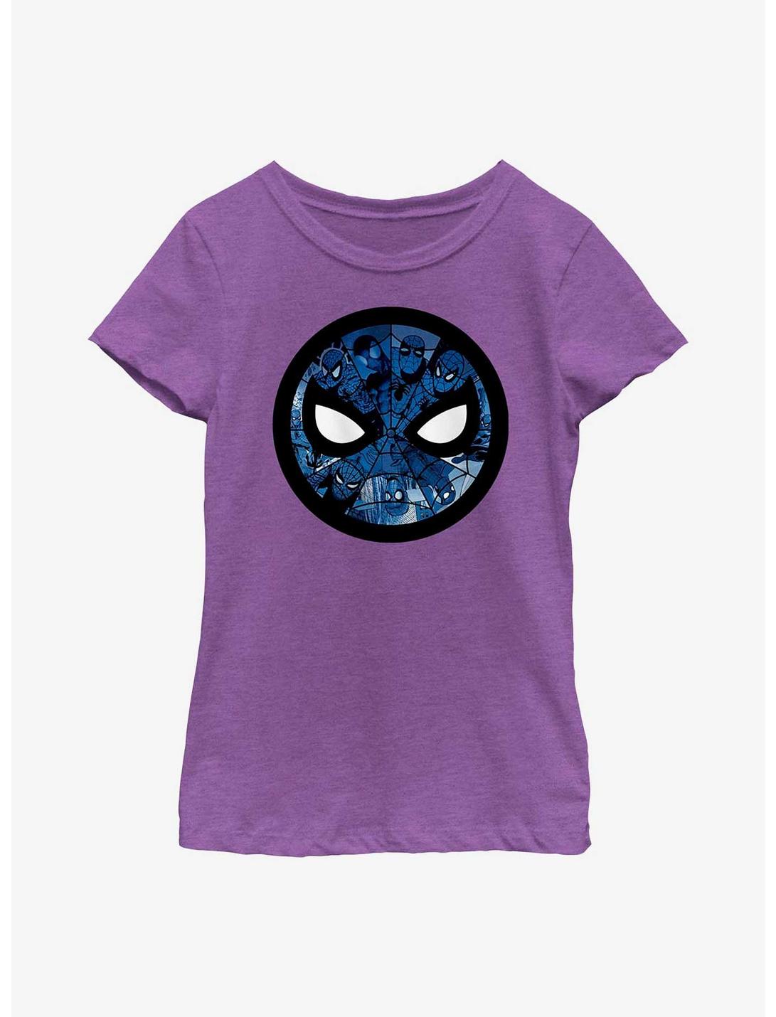 Marvel Spider-Man Mask Of Faces Youth Girls T-Shirt, PURPLE BERRY, hi-res