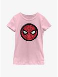 Marvel Spider-Man Sketched Mask Icon Youth Girls T-Shirt, PINK, hi-res