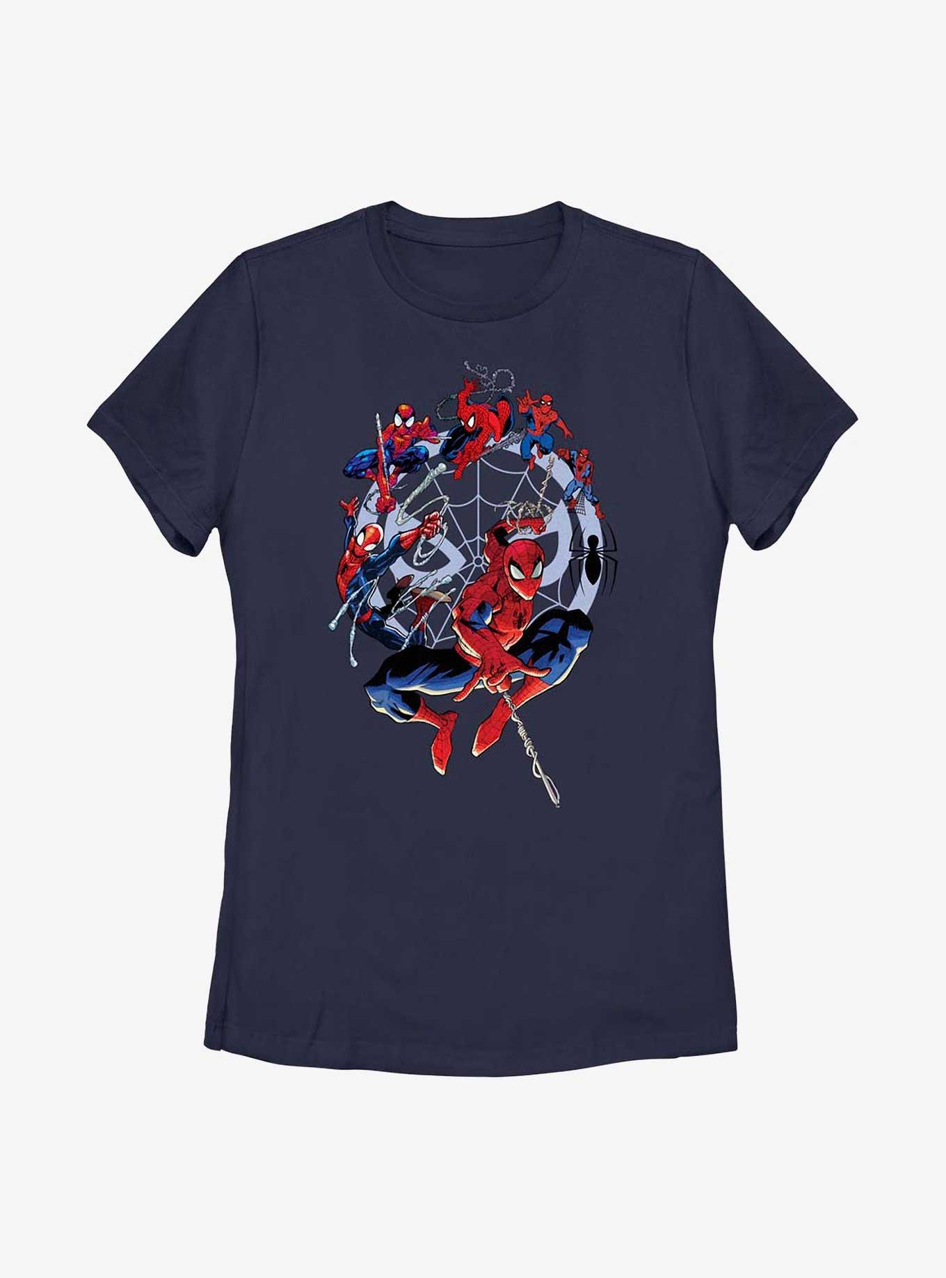 Marvel Spider-Man Circle Evolution Womens T-Shirt, NAVY, hi-res