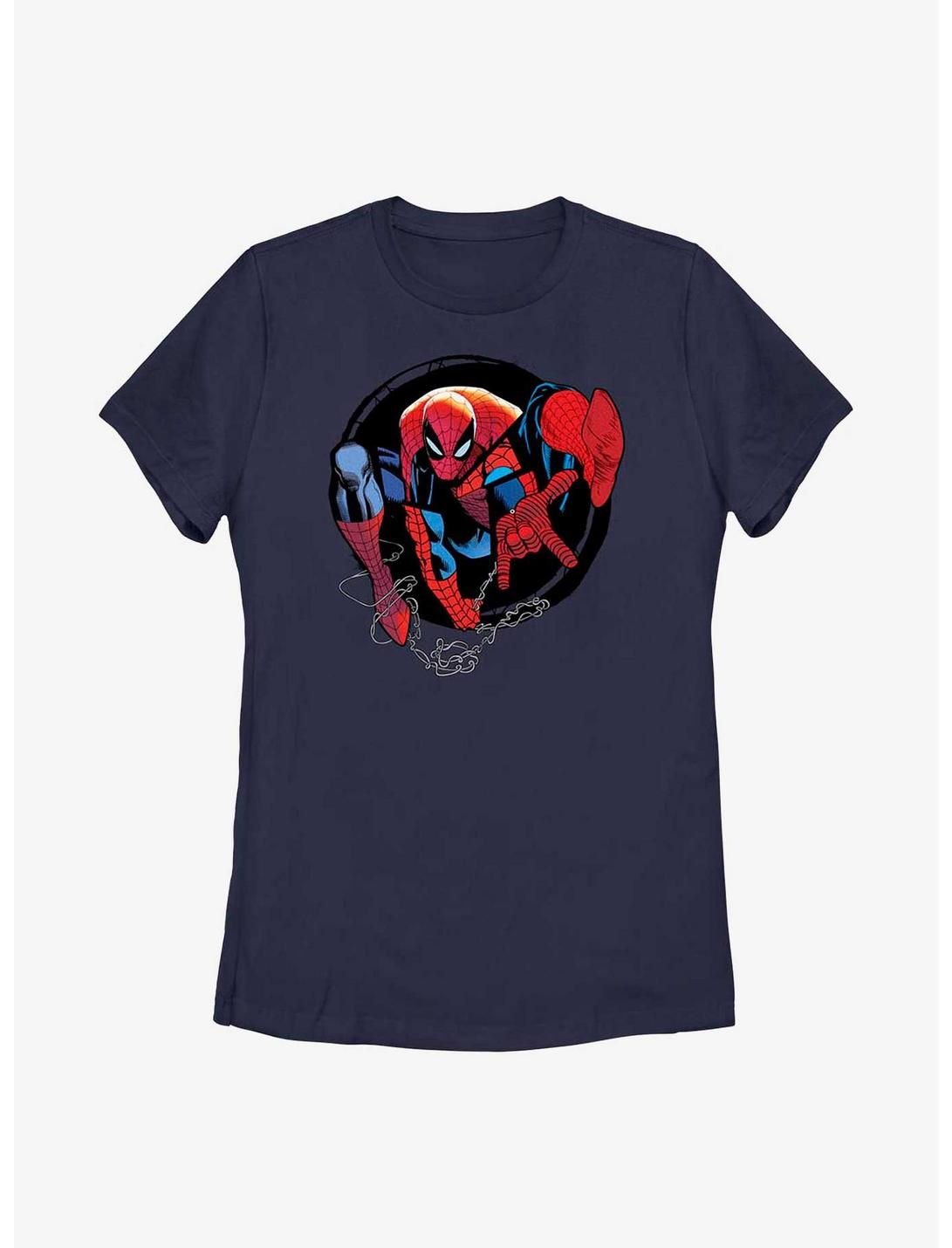 Marvel Spider-Man Circle Forward Womens T-Shirt, NAVY, hi-res