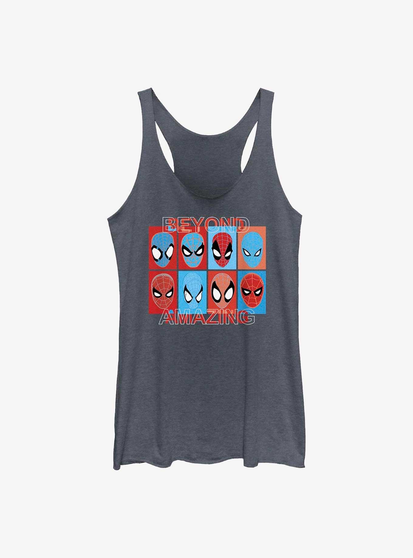 Marvel Spider-Man Beyond Amazing Squares Womens Tank Top, NAVY HTR, hi-res