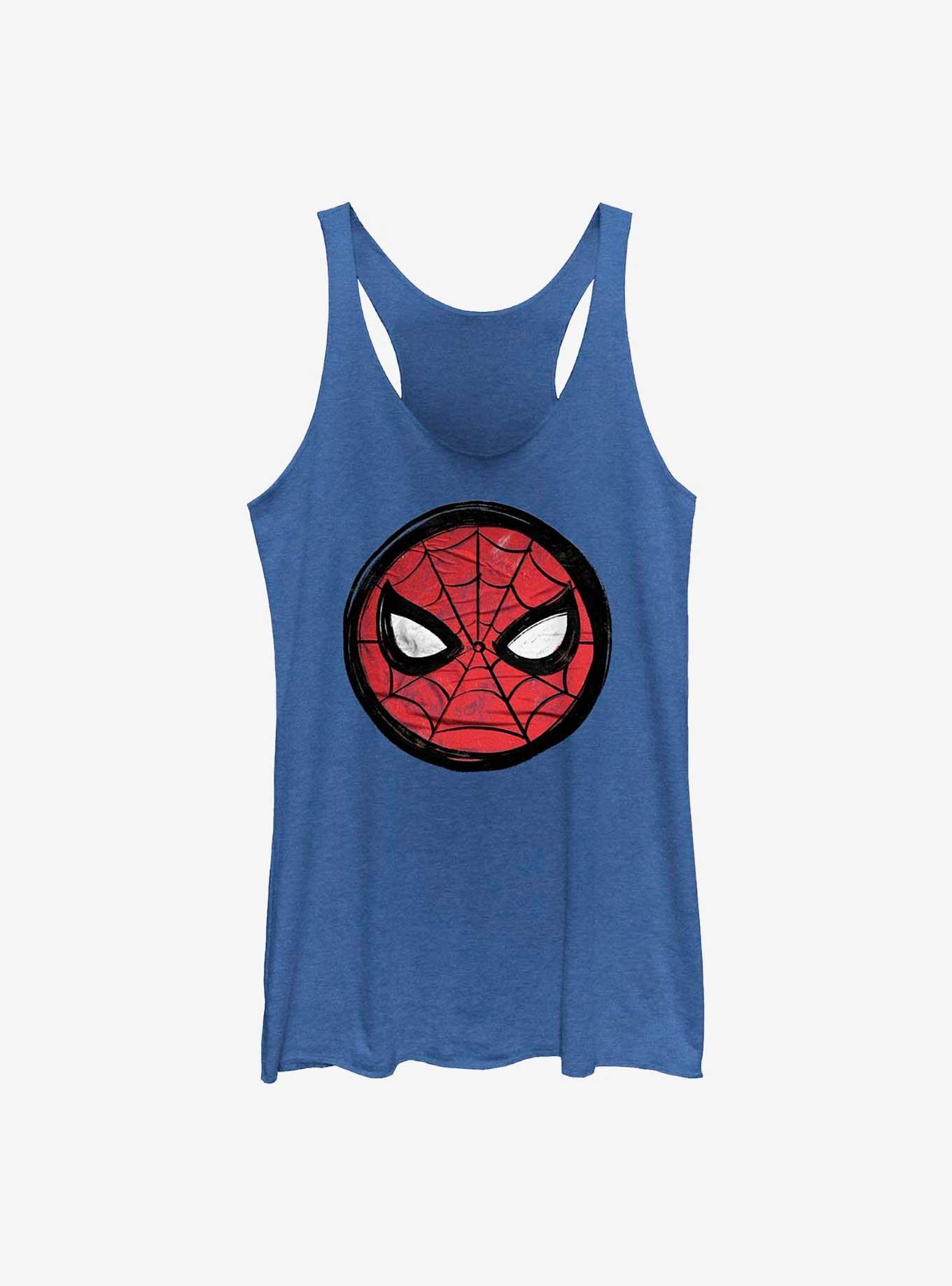 Marvel Spider-Man Sketched Mask Icon Womens Tank Top, ROY HTR, hi-res