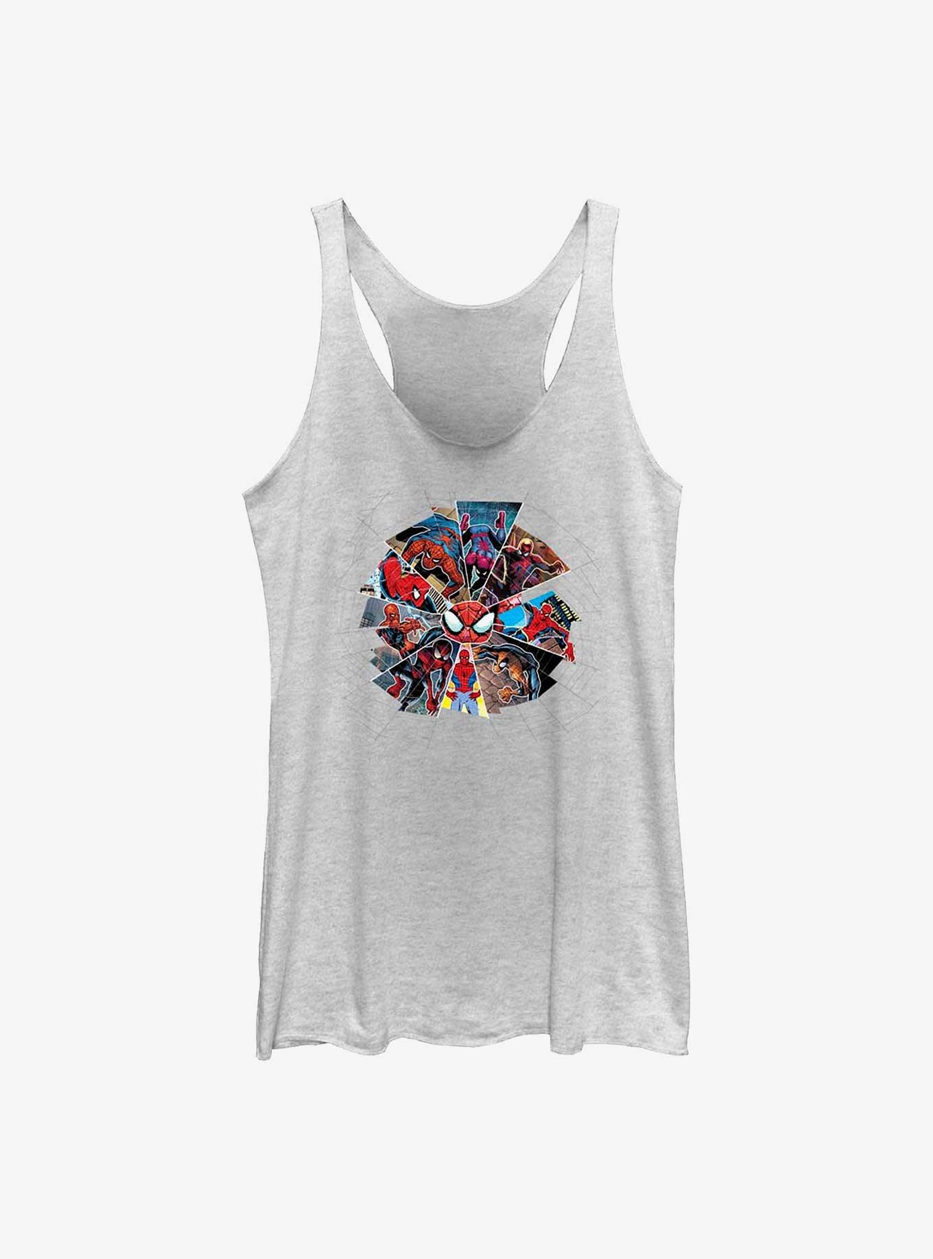 Marvel Spider-Man Web Of Stages Womens Tank Top, WHITE HTR, hi-res