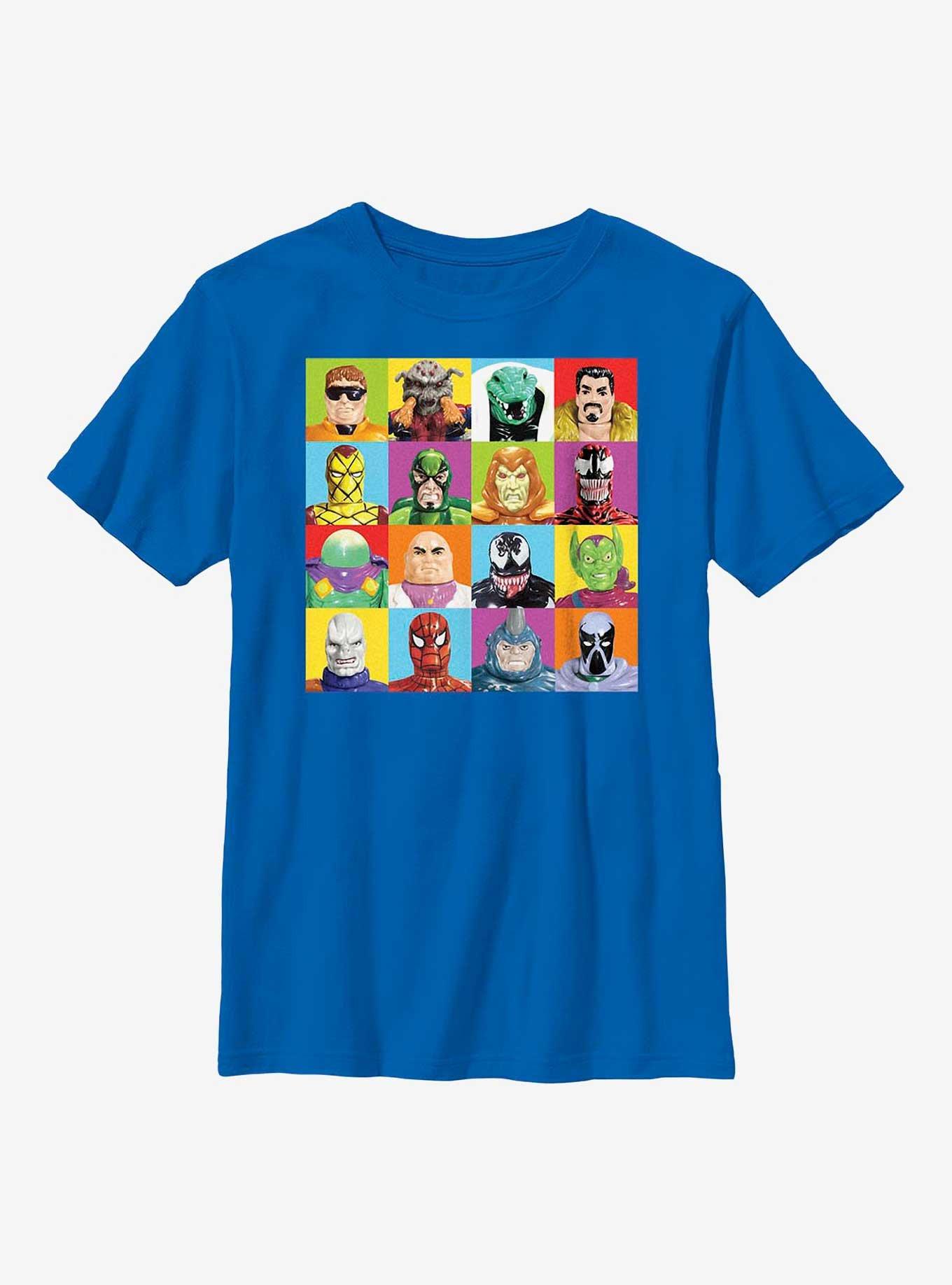 Marvel Spider-Man Action Figures Grid Youth T-Shirt, ROYAL, hi-res