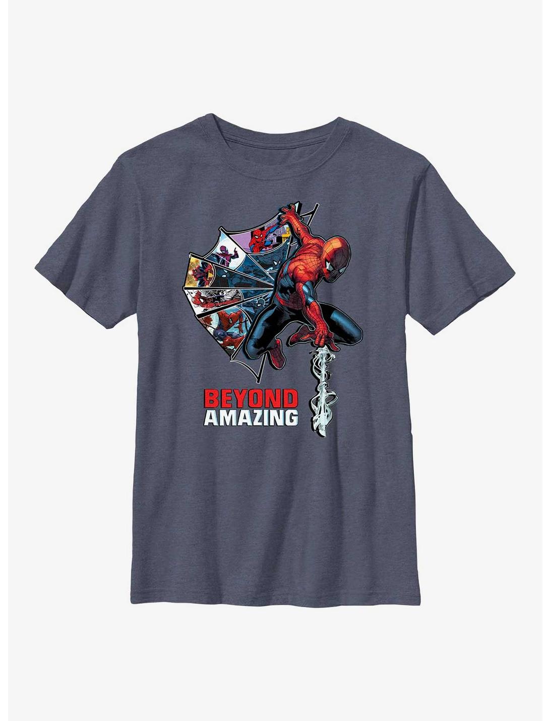 Marvel Spider-Man Beyond Amazingg Web Comic Youth T-Shirt, NAVY HTR, hi-res