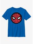 Marvel Spider-Man Sketched Mask Icon Youth T-Shirt, ROYAL, hi-res