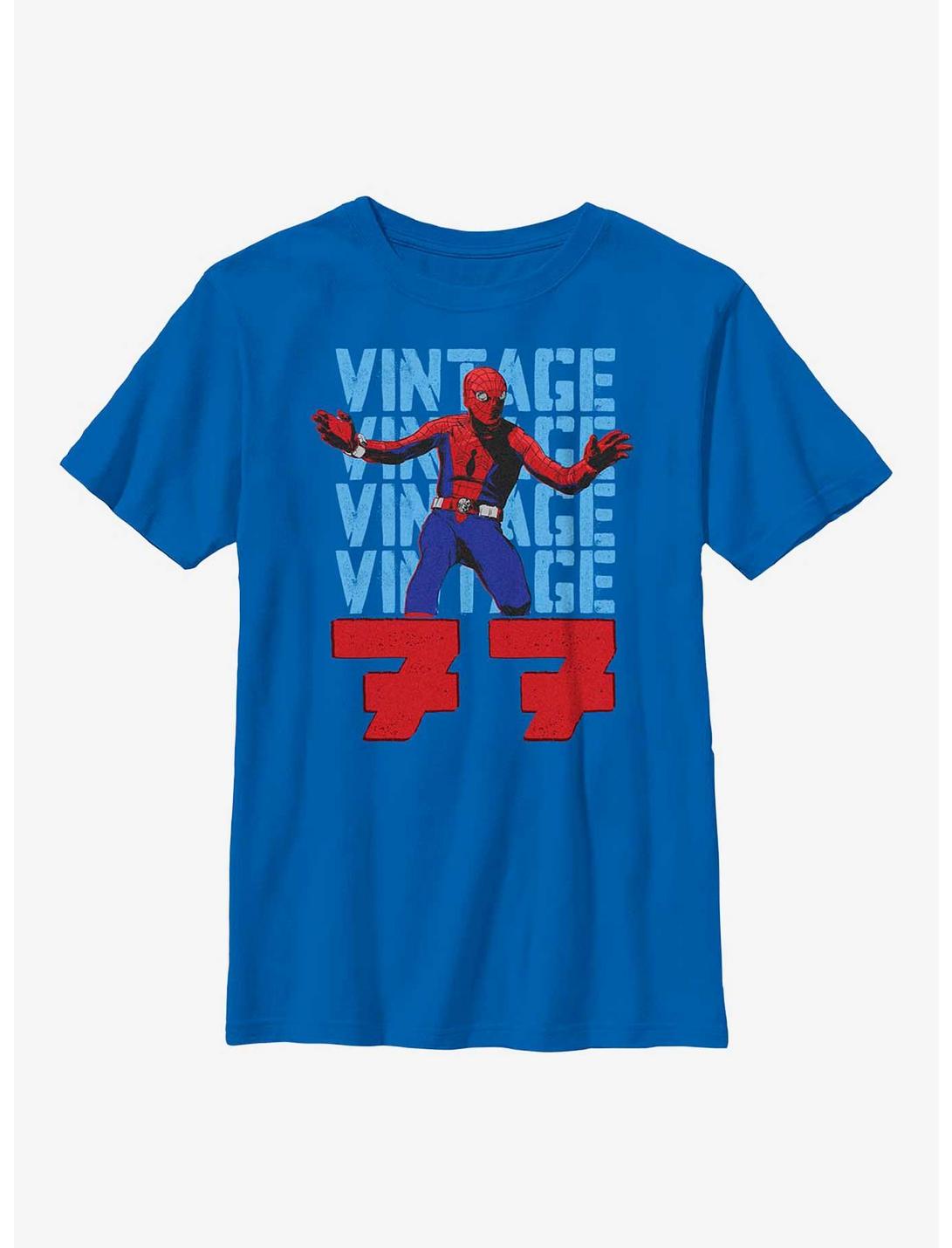 Marvel Spider-Man Vintage 77 Youth T-Shirt, ROYAL, hi-res