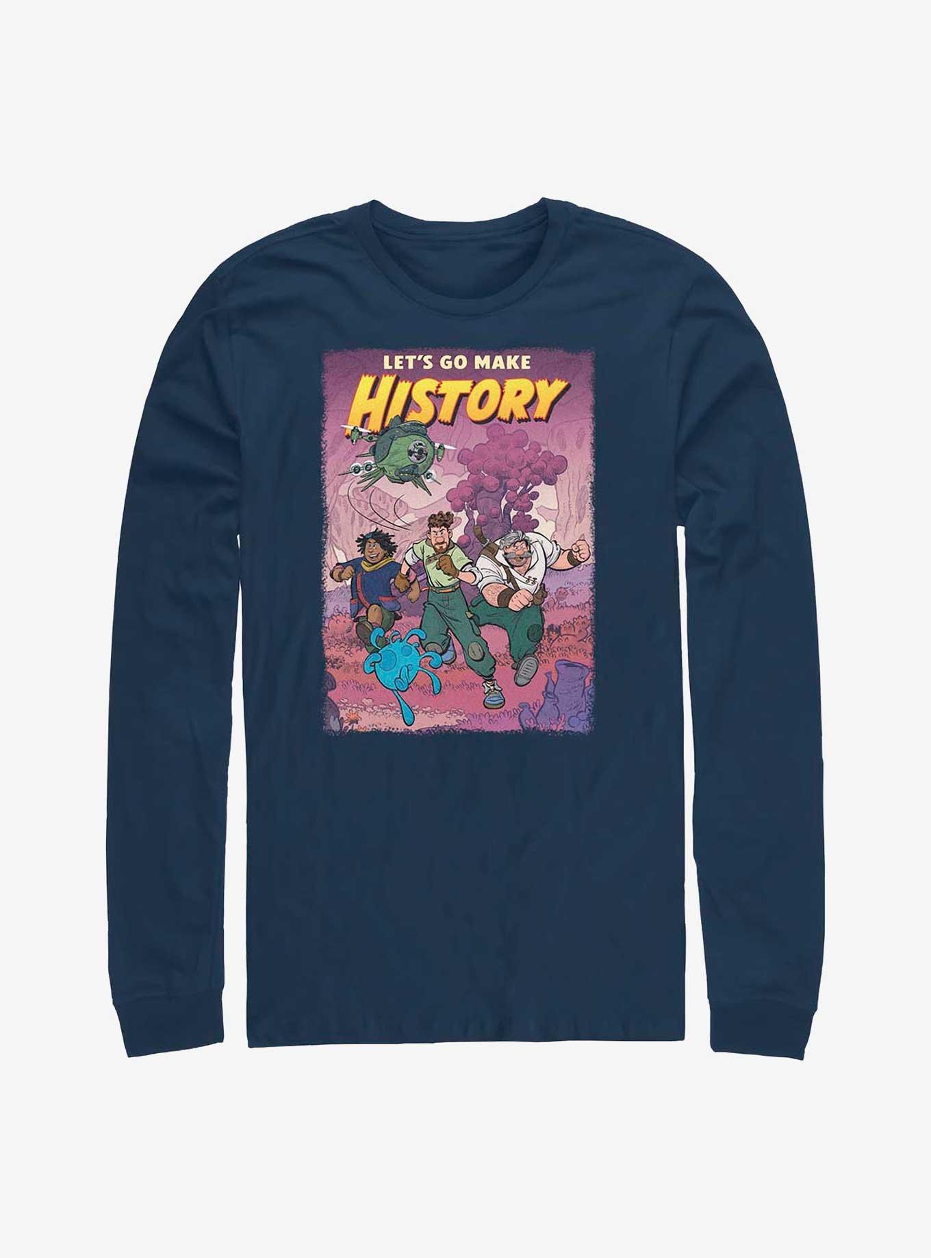 Disney Strange World Let?s Go Make History Long-Sleeve T-Shirt, NAVY, hi-res