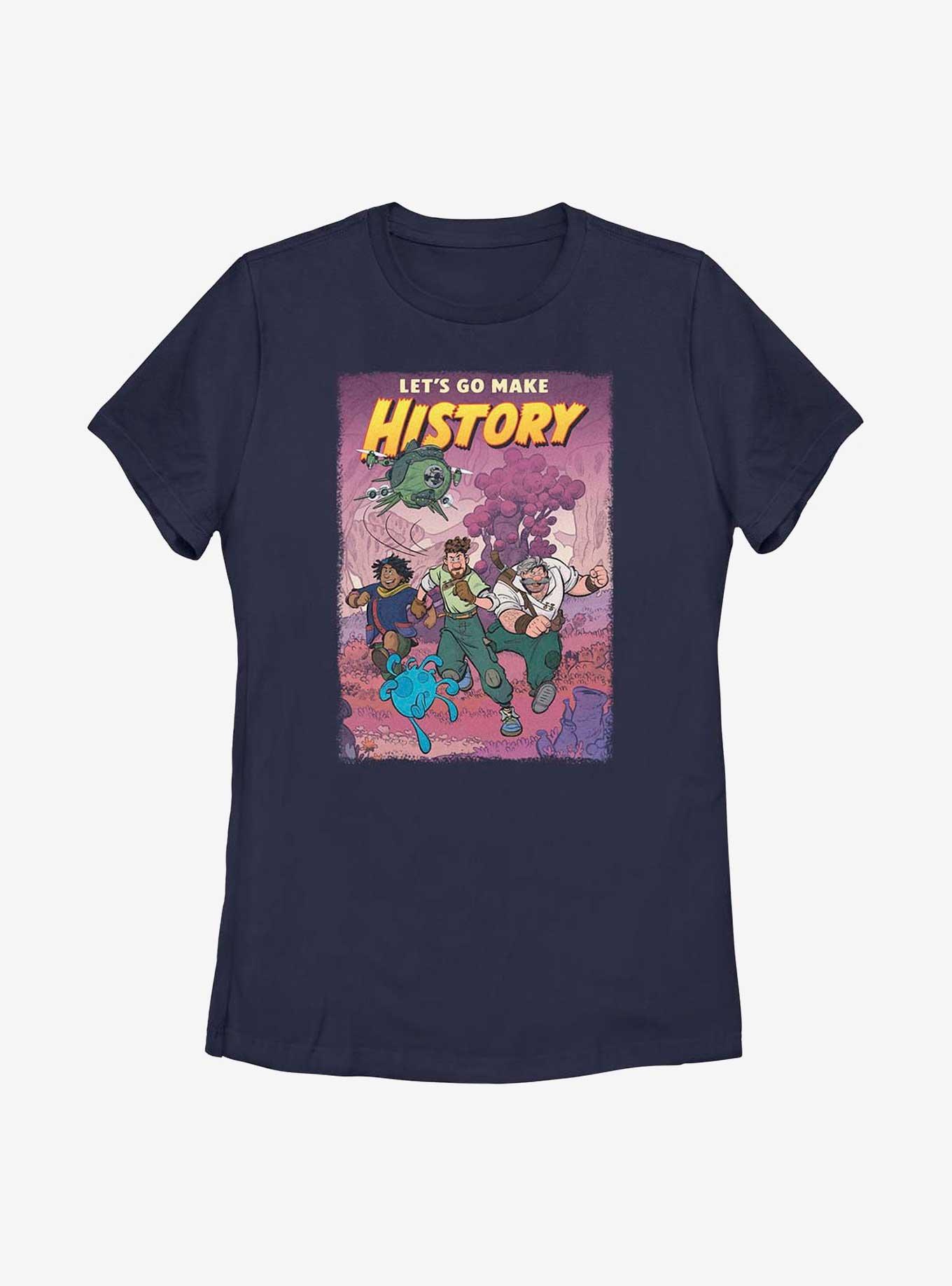 Disney Strange World Let?s Go Make History Womens T-Shirt, NAVY, hi-res