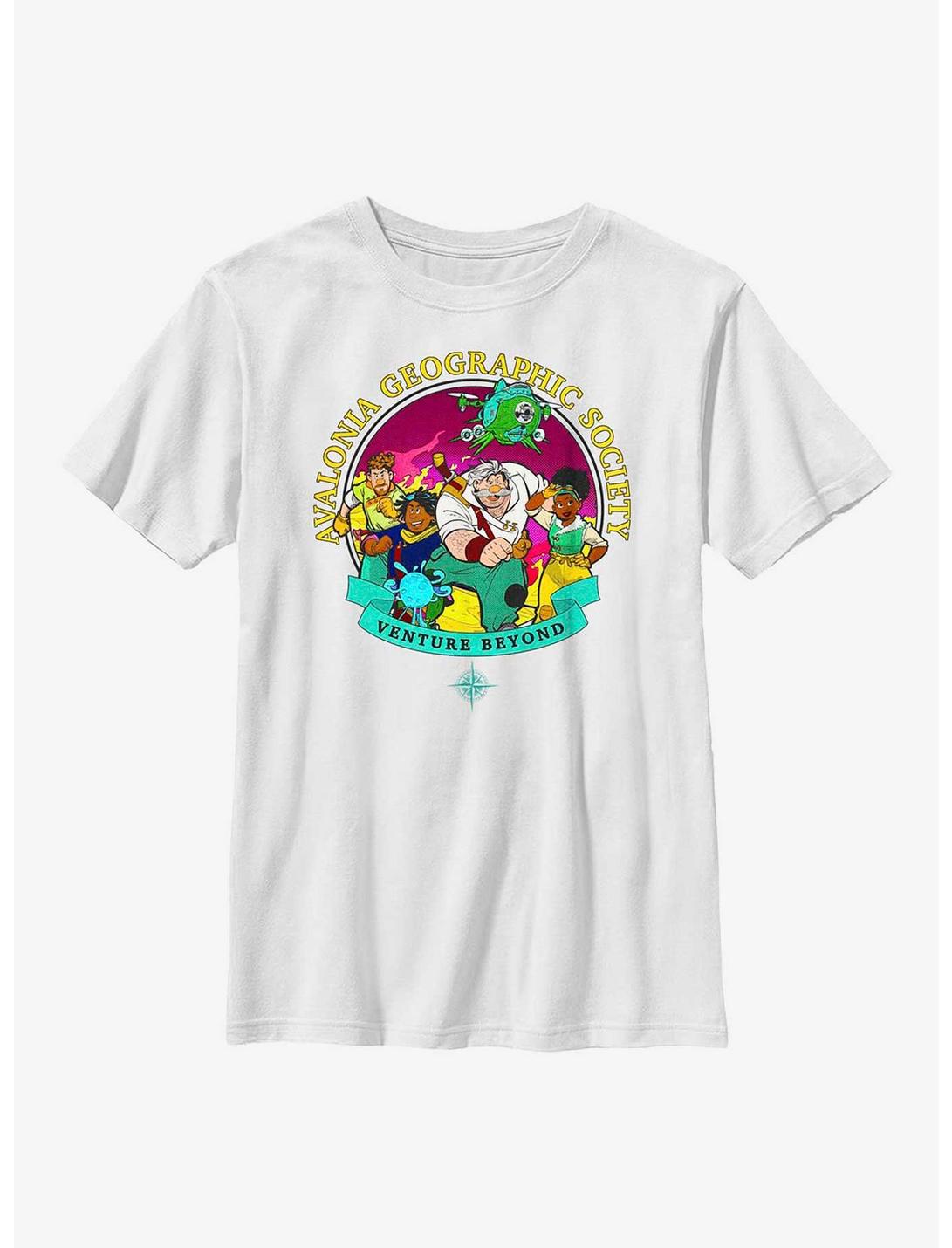 Disney Strange World Avalonia Geographic Society Group Youth T-Shirt, WHITE, hi-res