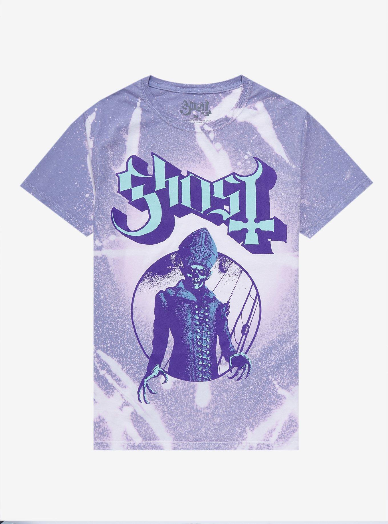 Ghost Demon Papa Emeritus Splatter Dye Boyfriend Fit Girls T-Shirt, MULTI, hi-res