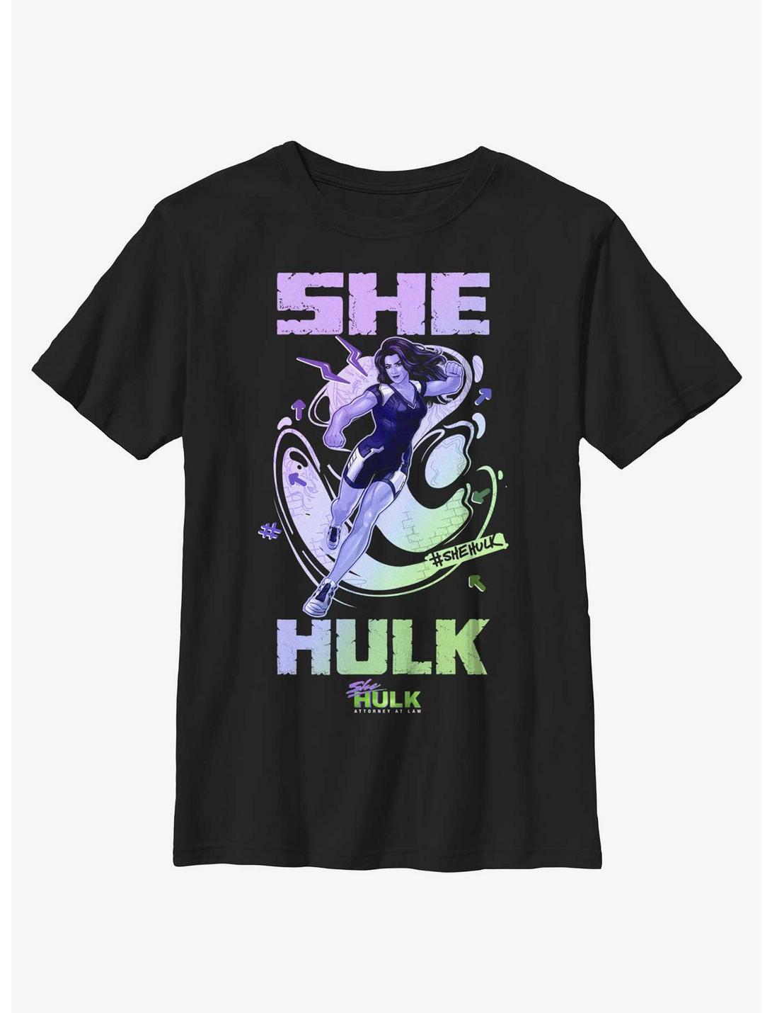 Marvel She-Hulk Hero Gradient Youth T-Shirt, BLACK, hi-res