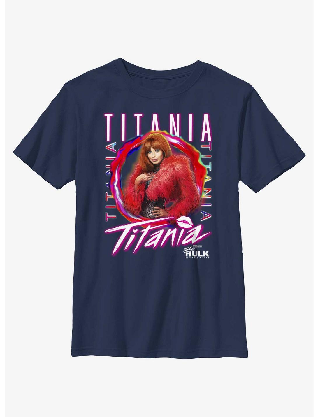 Marvel She-Hulk Titania Poster Youth T-Shirt, NAVY, hi-res