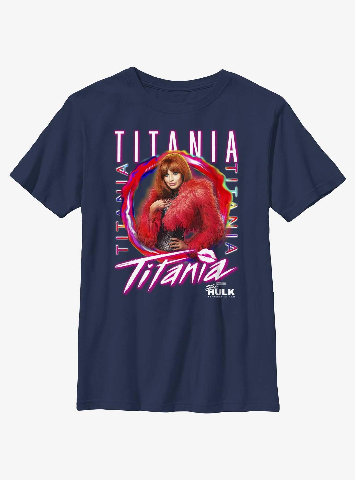 Marvel She-Hulk Titania Poster Youth T-Shirt, NAVY, hi-res