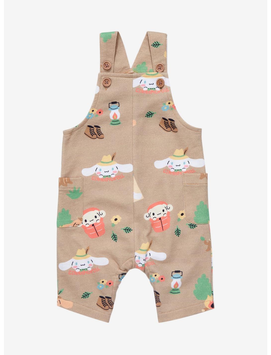 Sanrio Cinnamoroll Camping Character Allover Print Infant Overalls - BoxLunch Exclusive, BEIGE, hi-res