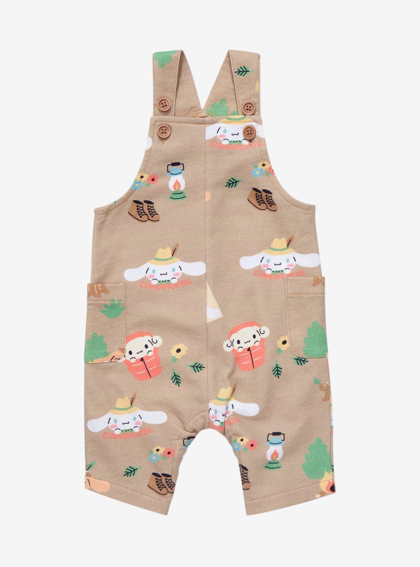 Sanrio Cinnamoroll Camping Character Allover Print Infant Overalls - BoxLunch Exclusive, BEIGE, hi-res