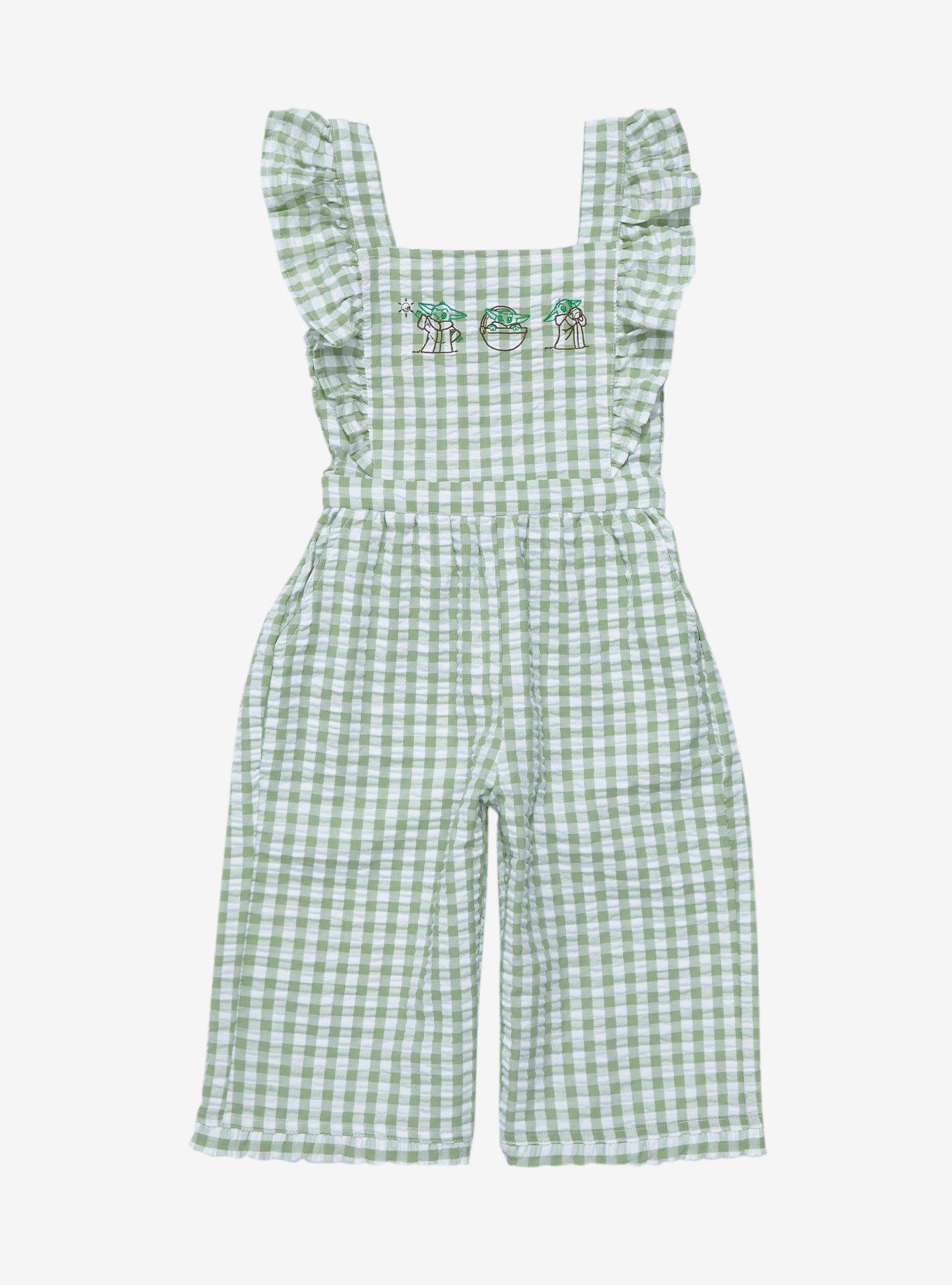 Our Universe Star Wars The Mandalorian Grogu Toddler Ruffle Romper - BoxLunch Exclusive, SAGE, hi-res