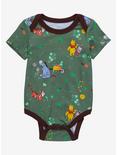 Disney Winnie the Pooh Plants Allover Print Infant One-Piece - BoxLunch Exclusive, FOREST, hi-res