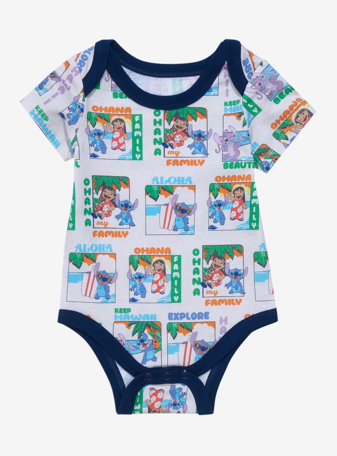 Disney Lilo & Stitch: The Series Scenes Allover Print Infant One-Piece - BoxLunch Exclusive , BEIGE, hi-res