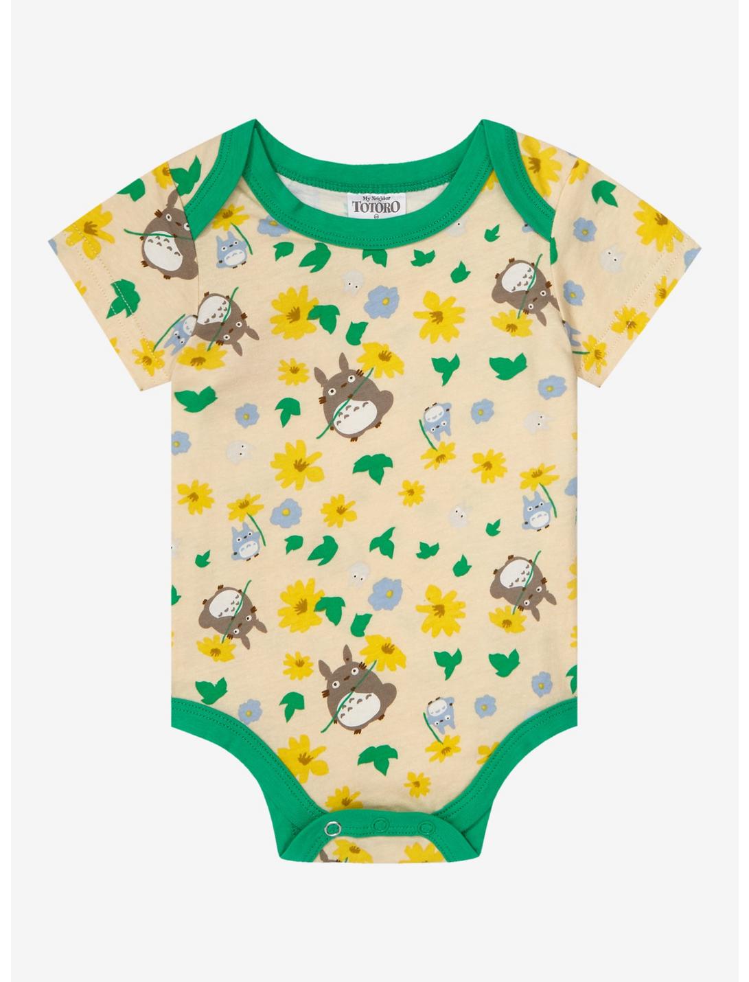 Studio Ghibli My Neighbor Totoro Floral Character Allover Print Infant One-Piece - BoxLunch Exclusive, YELLOW, hi-res