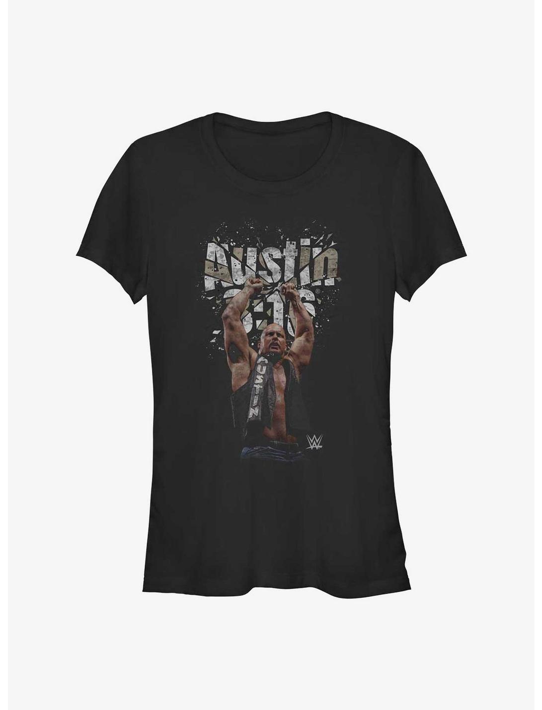 WWE Stone Cold Steve Austin 3:16 Shattered Photo Girls T-Shirt, BLACK, hi-res