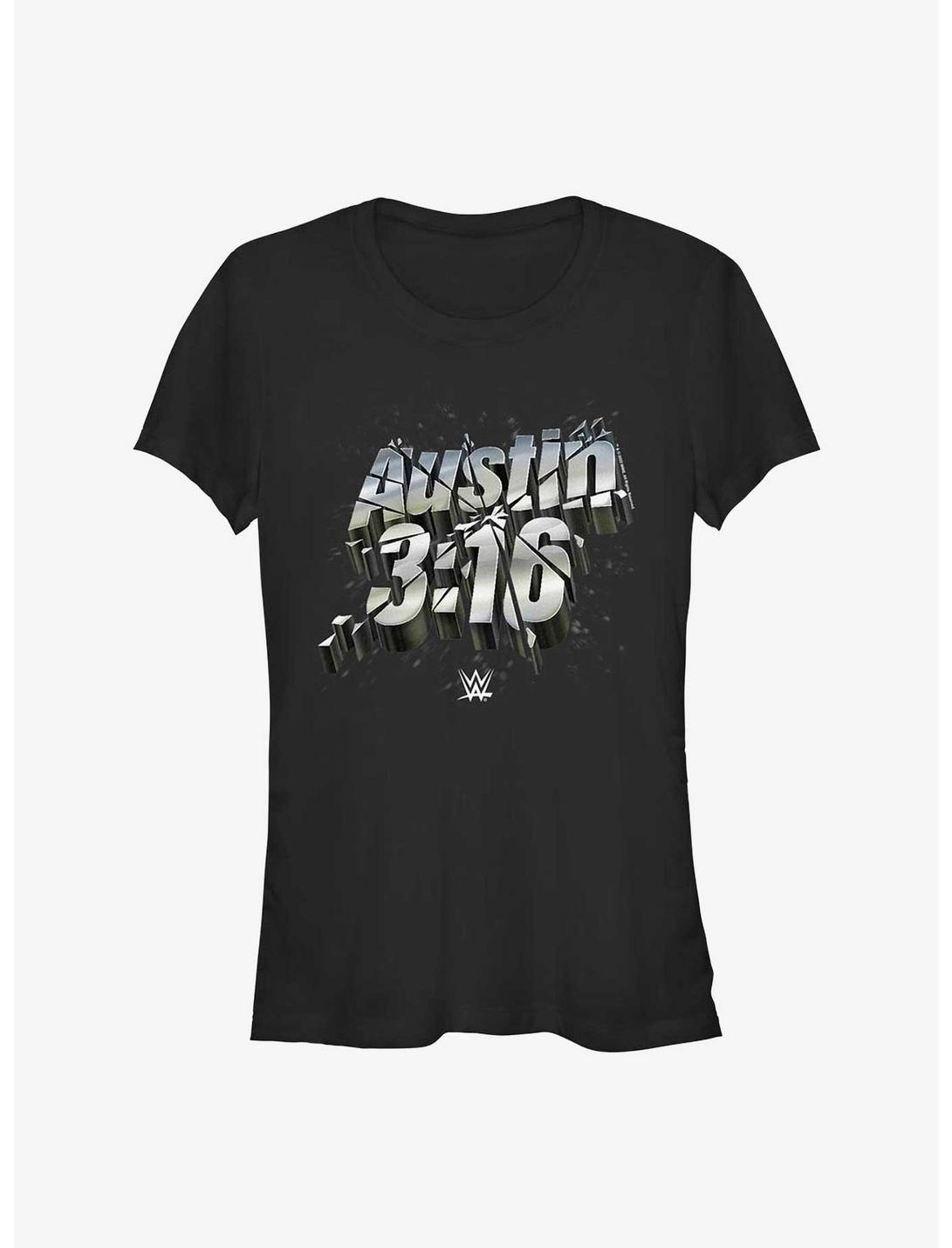 WWE Stone Cold Steve Austin 3:16 Shattered Logo Girls T-Shirt, BLACK, hi-res