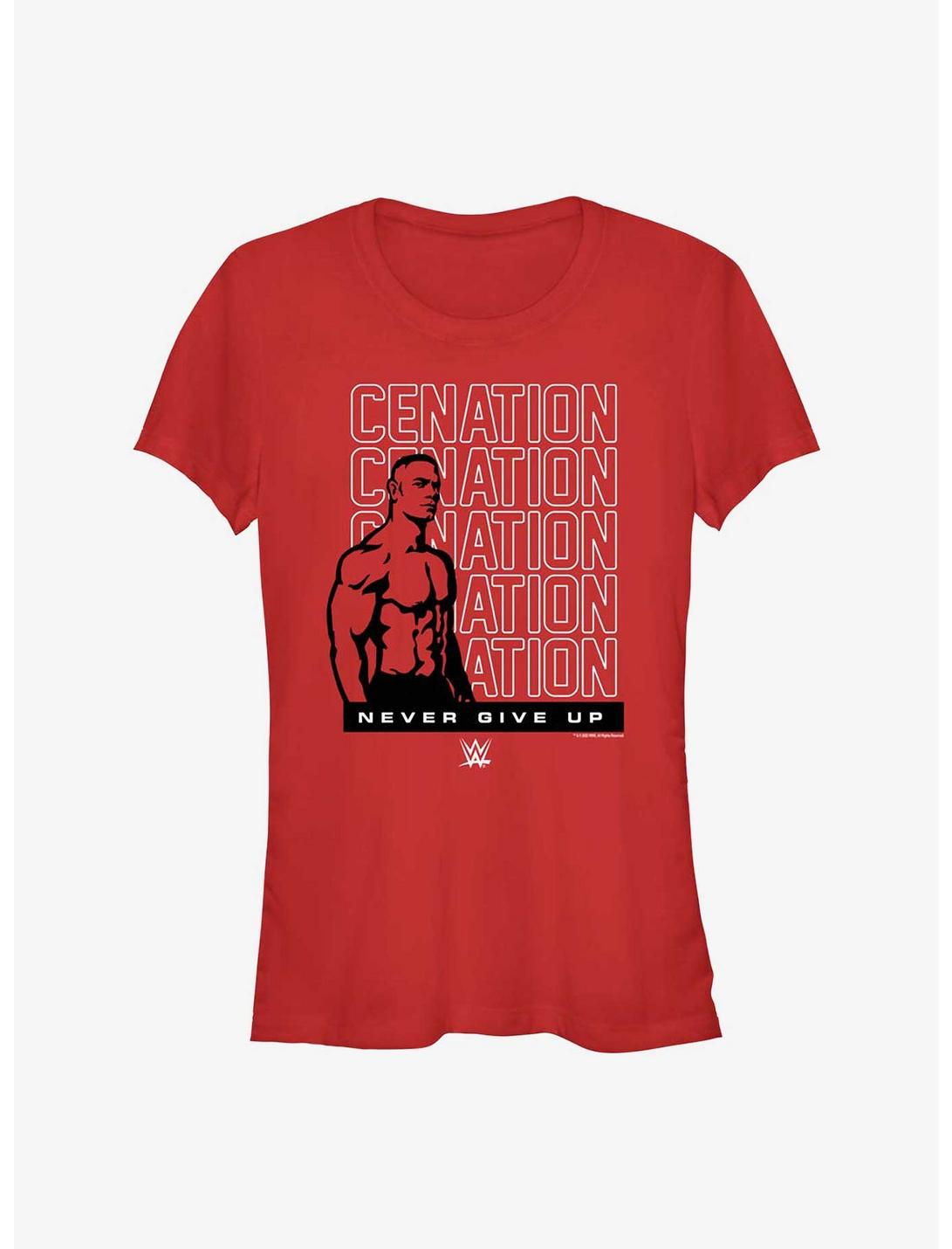 WWE John Cena Cenation Never Give Up Girls T-Shirt, RED, hi-res
